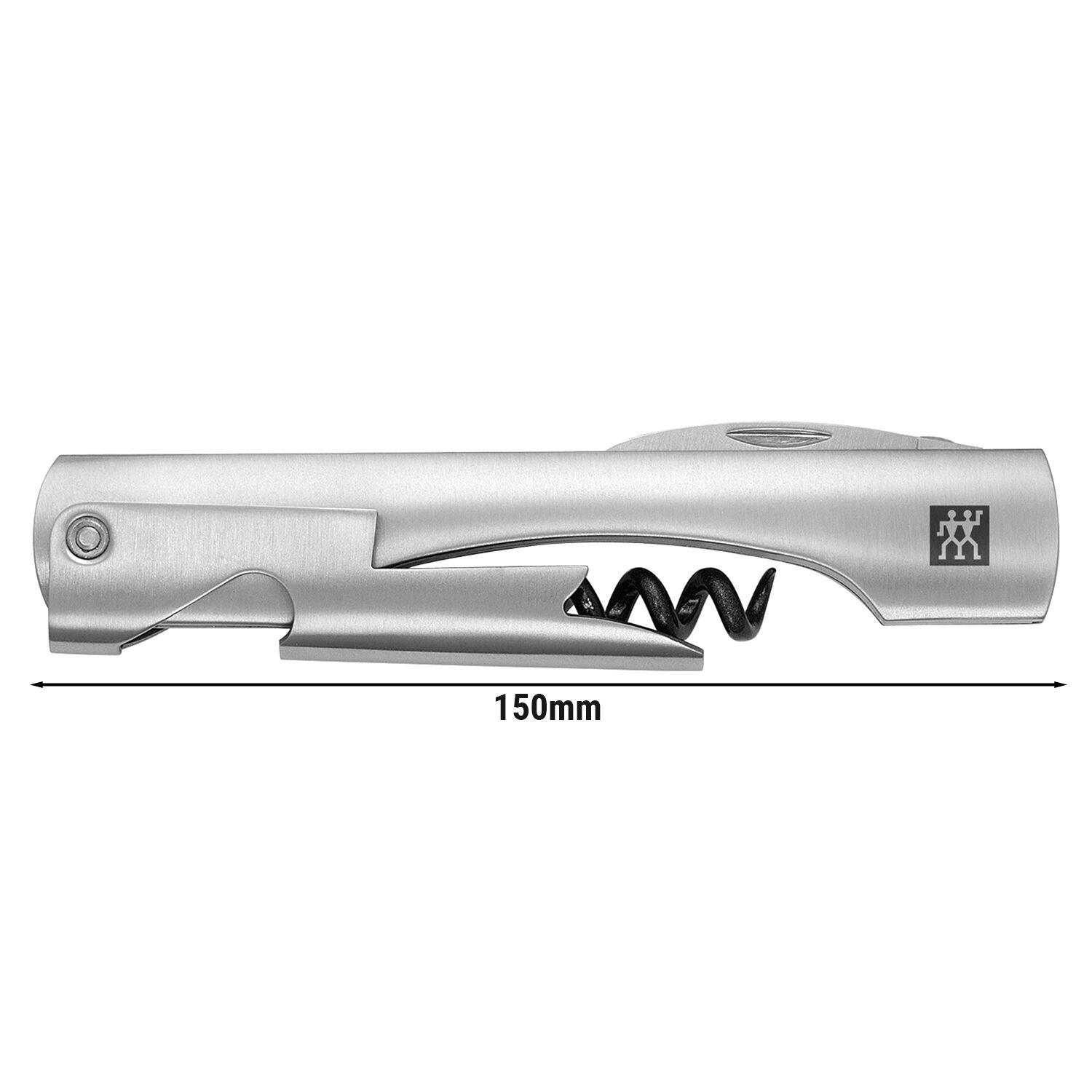 (1 piece) ZWILLING | Sommelier 3‑in‑1 Waiter’s Knife – Corkscrew, Foil Cutter, Opener – 18/10 Stainless, Matte, Ergonomic