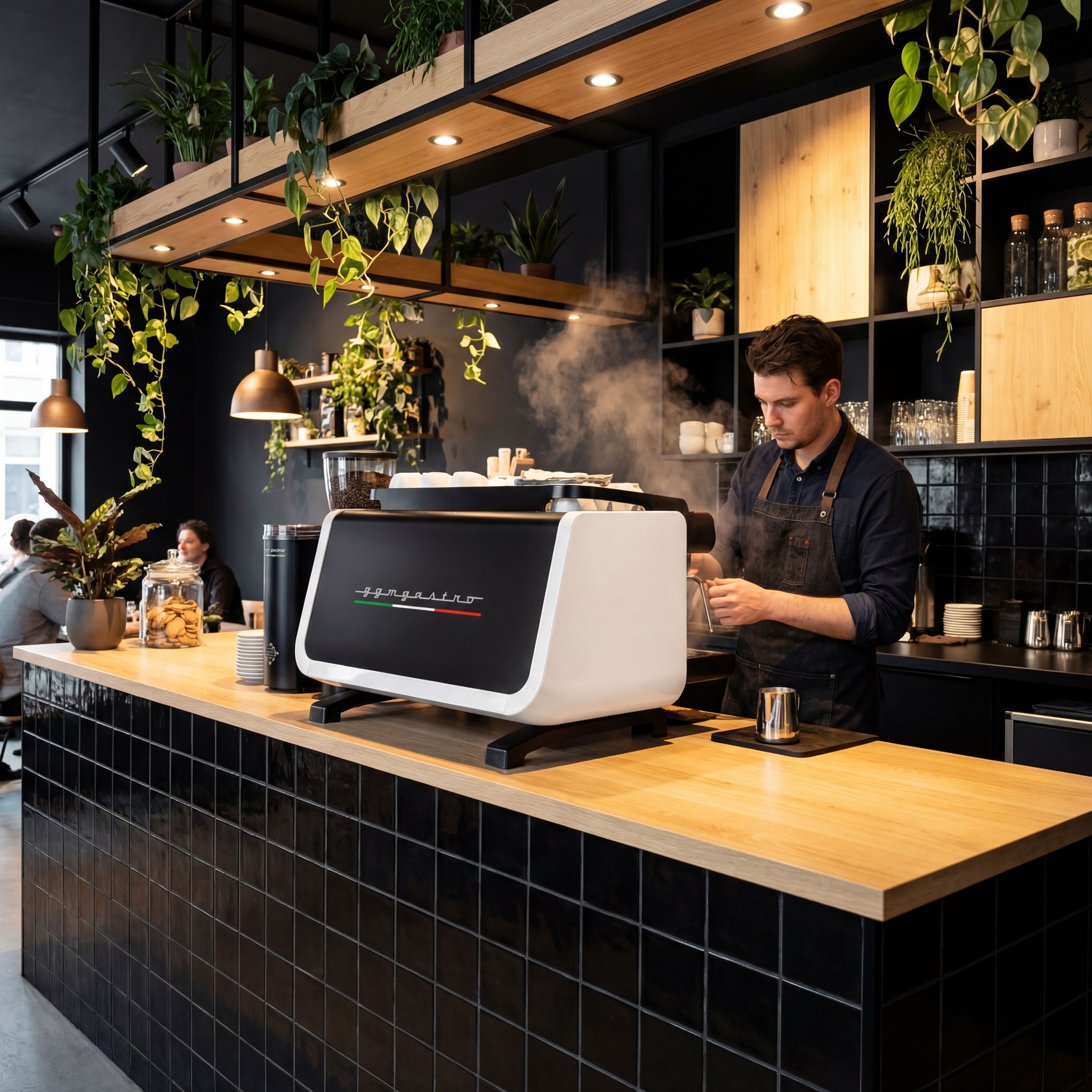 Machine à café porte-filtre – 2 groupes – multichaudière – écran tactile – système de préinfusion – Blanc