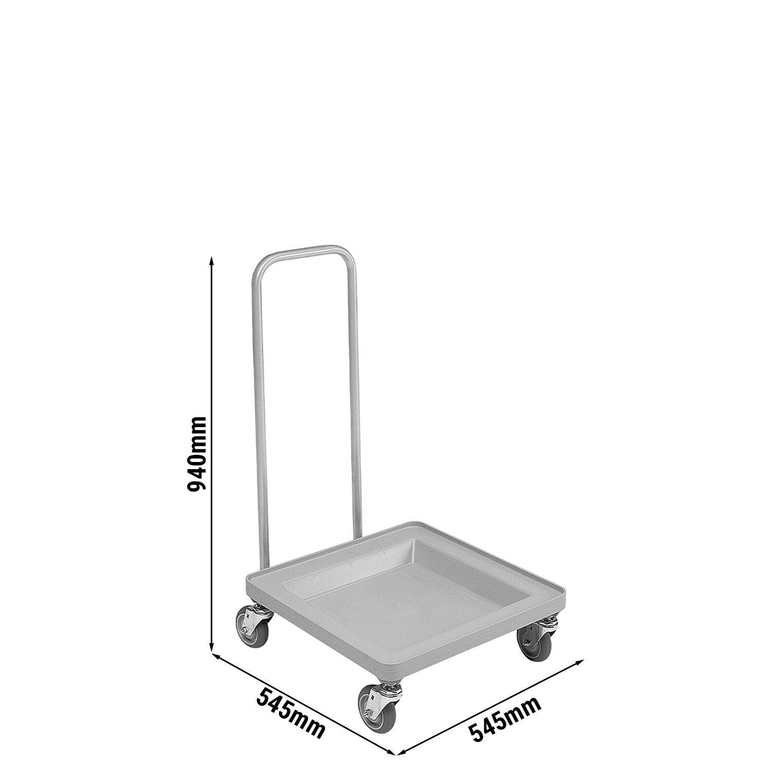 CAMBRO | CAMDOLLY® – Chariot pour casiers à vaisselle – compatible avec CAMBRO | CAMRACK® 1/1 – avec poignée – Gris