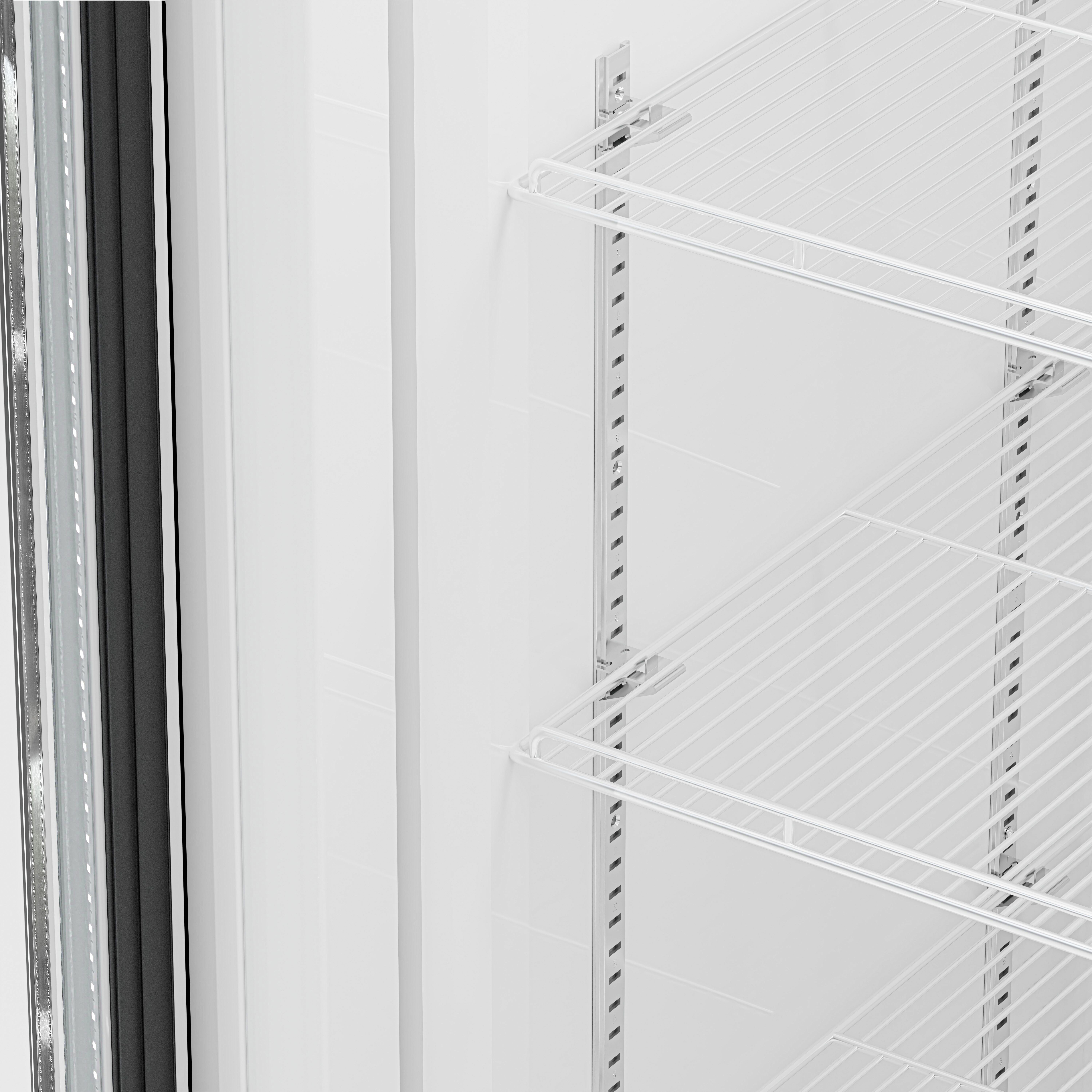 (3 pcs) Commercial Upright Glass Door Display Fridge - 3600mm - 3600 Litres - with 6 hinged glass doors - LED lighting - Temperature range 1 to 10 °C - Grey