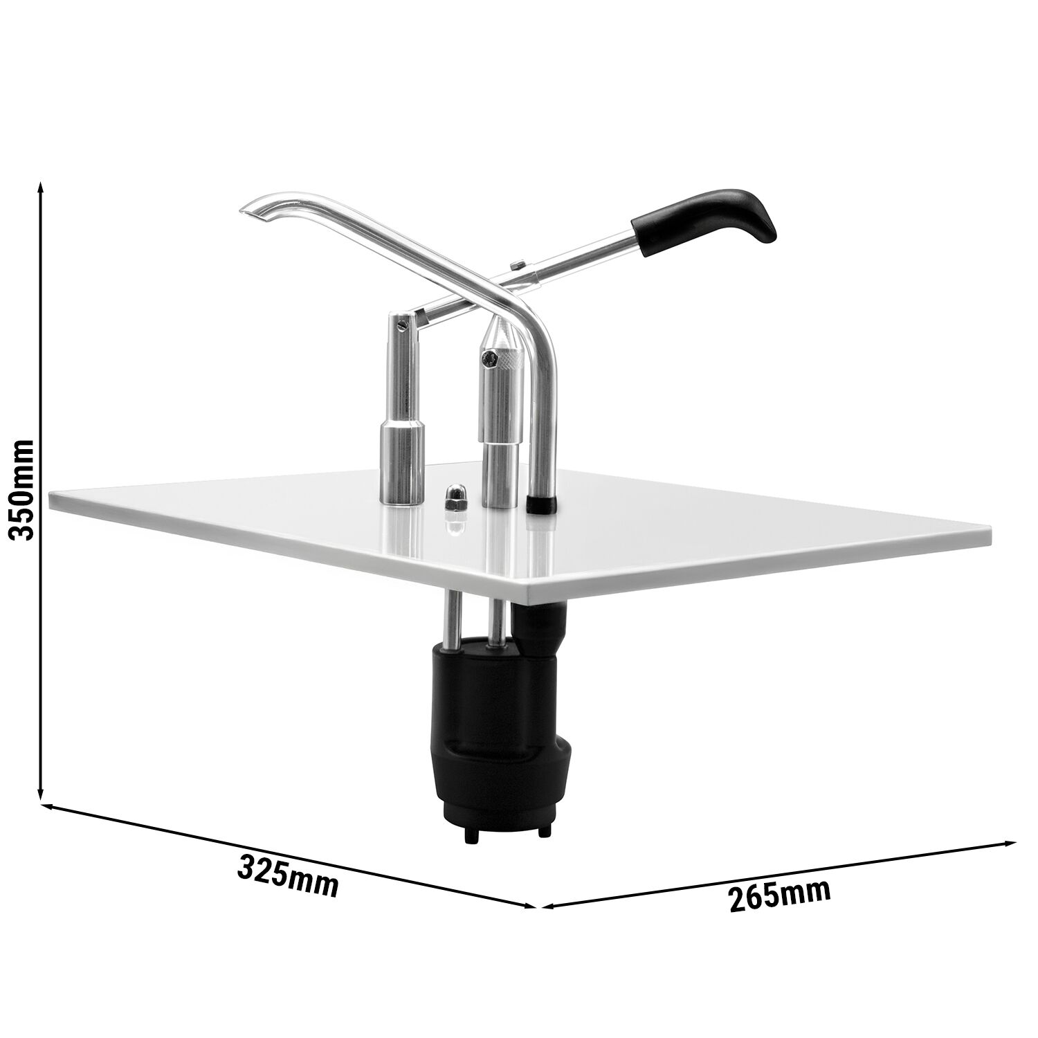 Pompe à sauce - à levier - dosage réglable - compatible avec bac GN 1/2 - acier inoxydable - 325x350/265mm - sans cuve