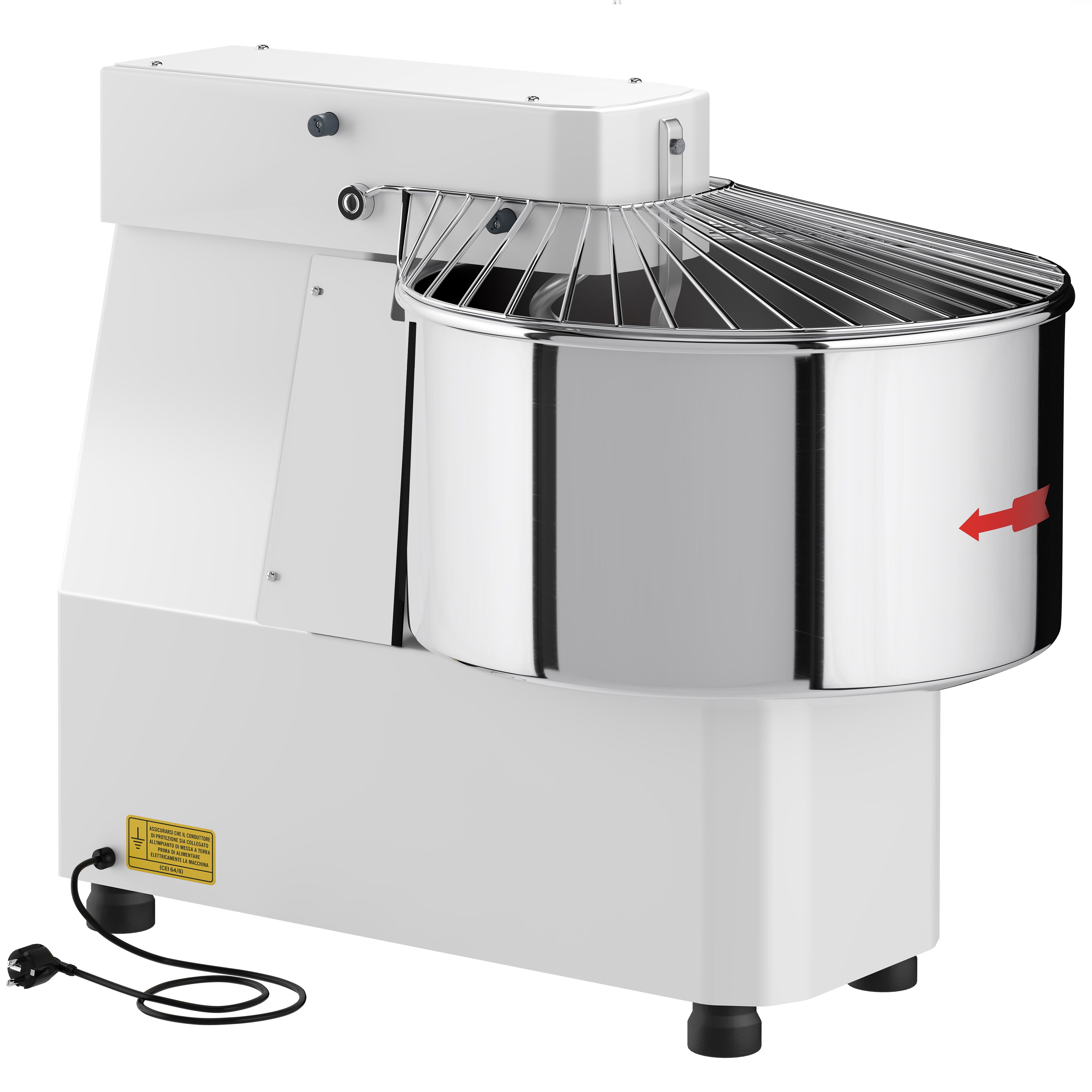 Pétrin à Pâte / Pétrin à spirale - 53 Litres / 44 kg - 2 Vitesses - avec Cuve Fixe - Fonction Minuterie