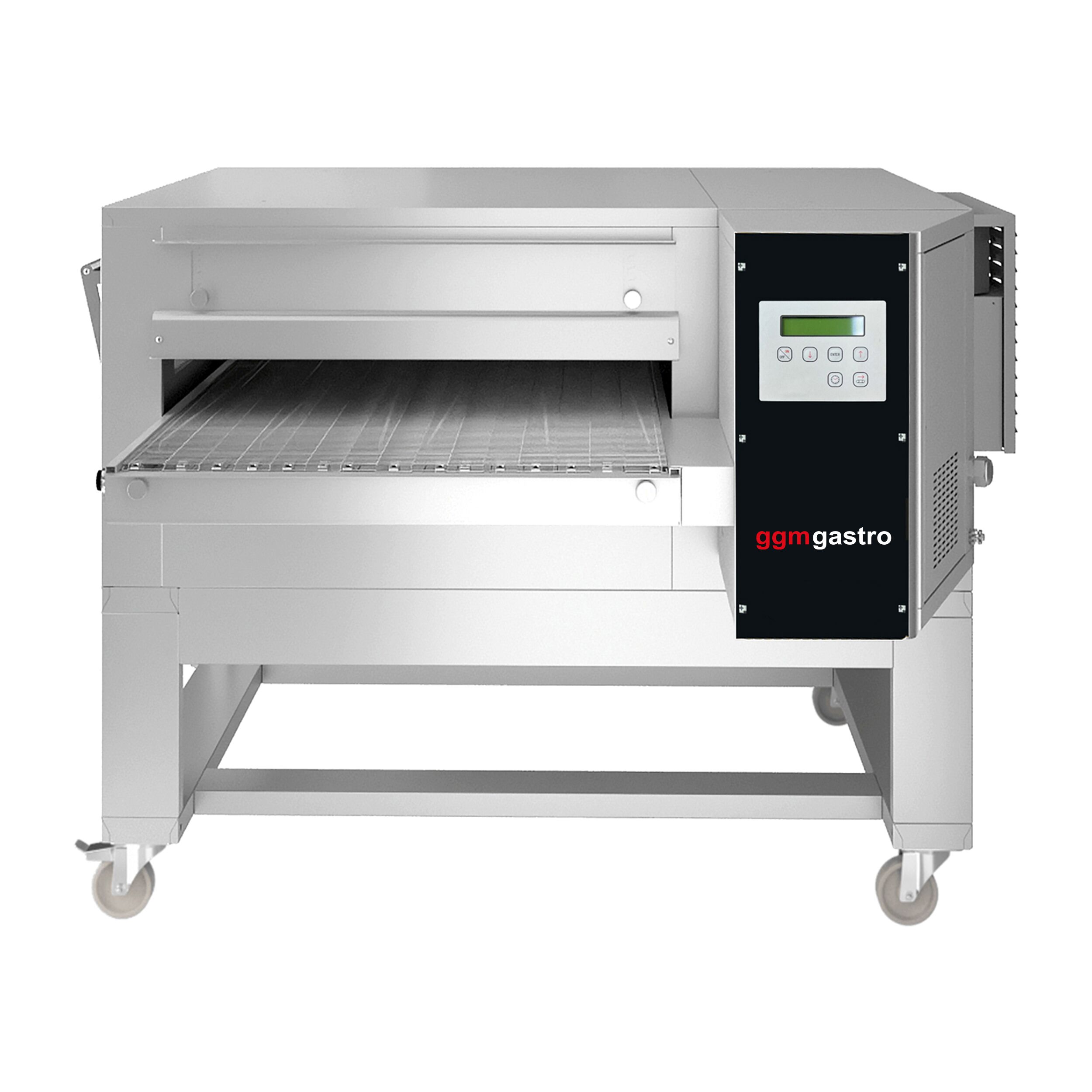 Four à convoyeur électrique – 1670 × 2150 mm – commande digitale – Largeur de bande 800 mm – avec soubassement en inox