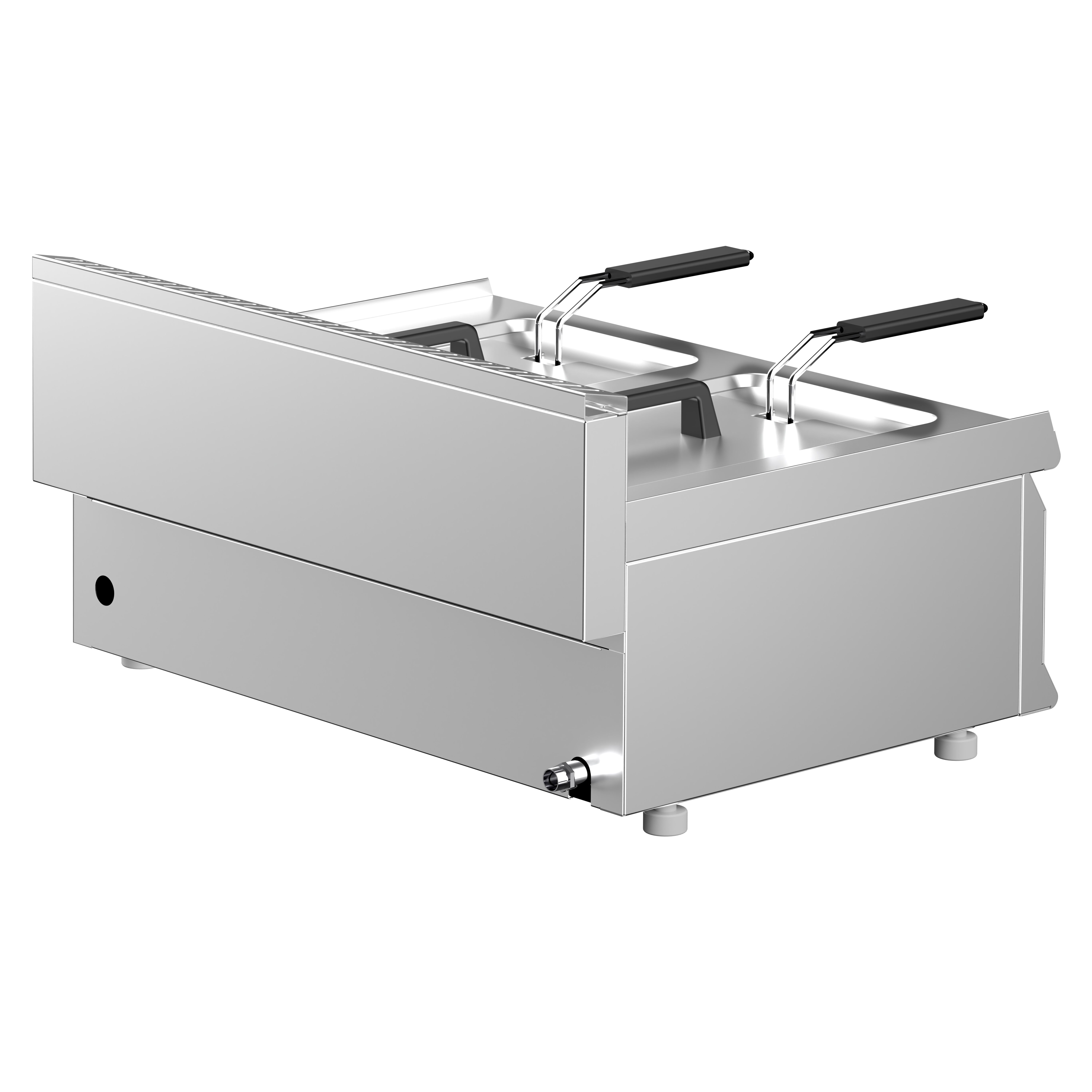 Friteuse à gaz double - 8 + 8 litres - 12 kW - avec robinet de vidange