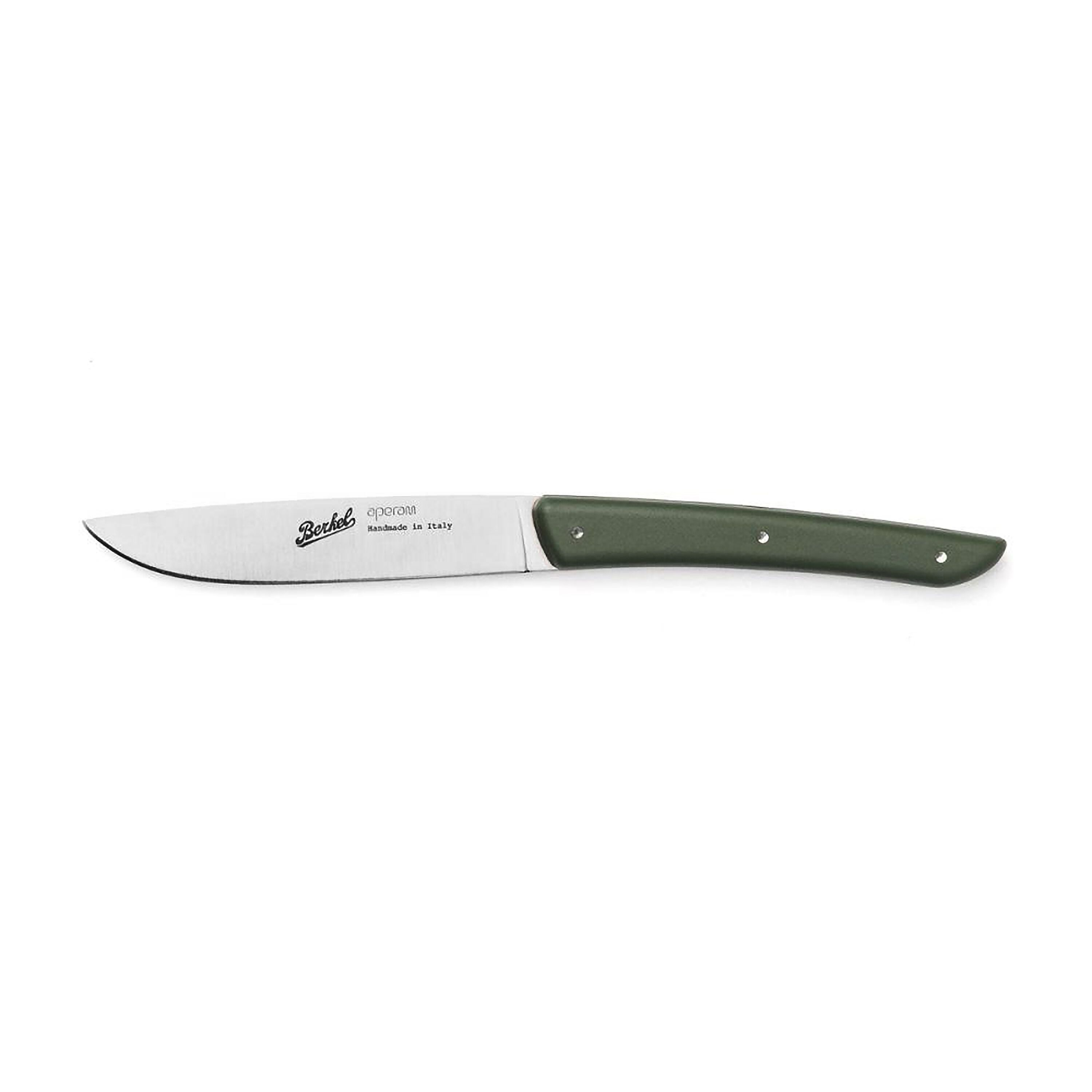 (4 pièces) BERKEL | Couteaux à steak - Vert olive - Lame : 110 mm        