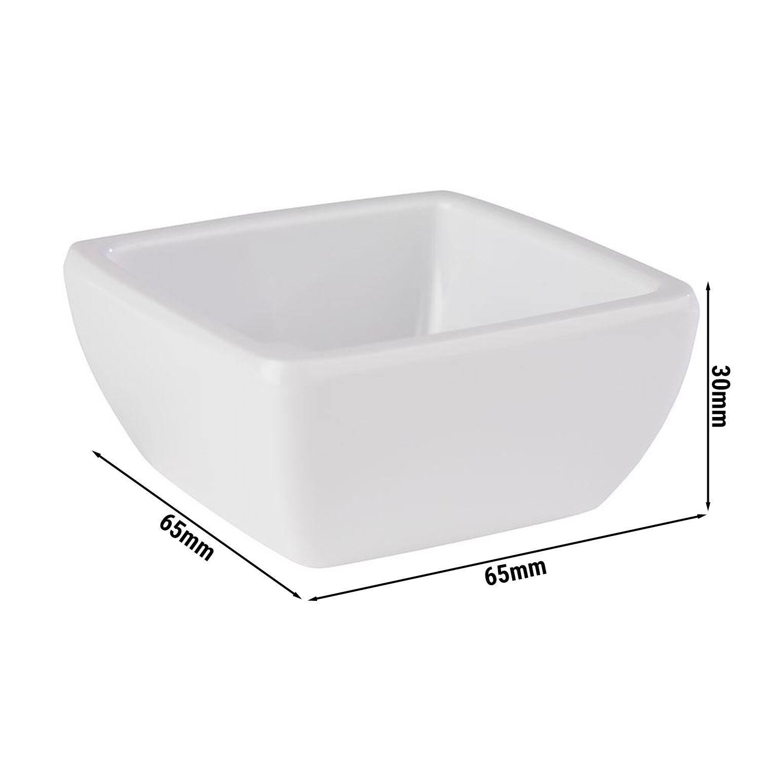 (6 pièces) Coupelles à sauce - FRIENDLY - PET - 50 ml - carré - Blanc