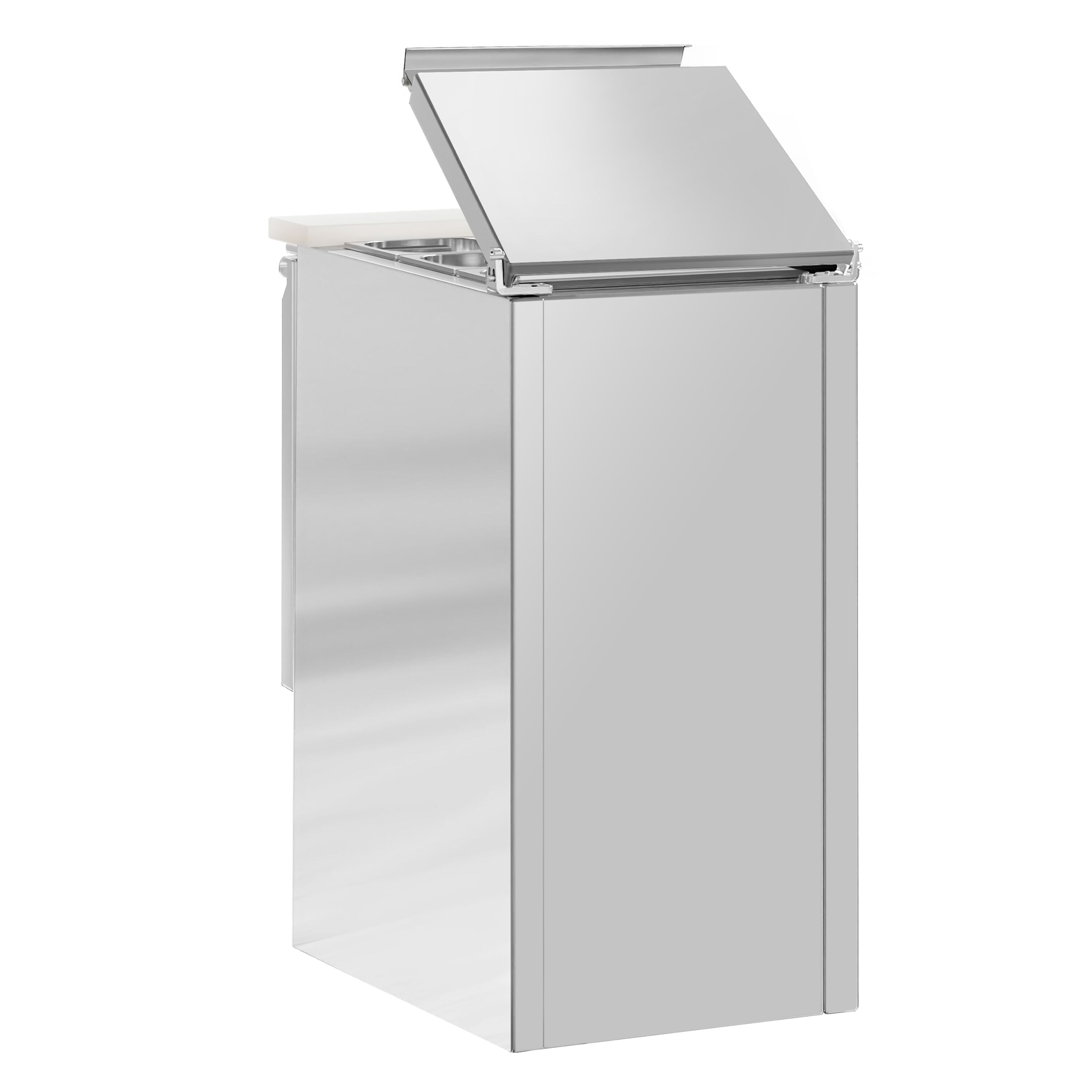 Saladette réfrigérée PREMIUM - 450mm - 102L - 1 porte - avec découpe pour 1x GN 1/1 & Couvercle inox