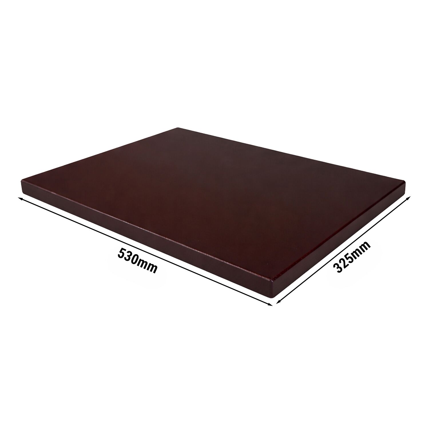 Planche à découper - 325x530mm - Épaisseur: 20mm - Conforme HACCP - Polyéthylène - Marron