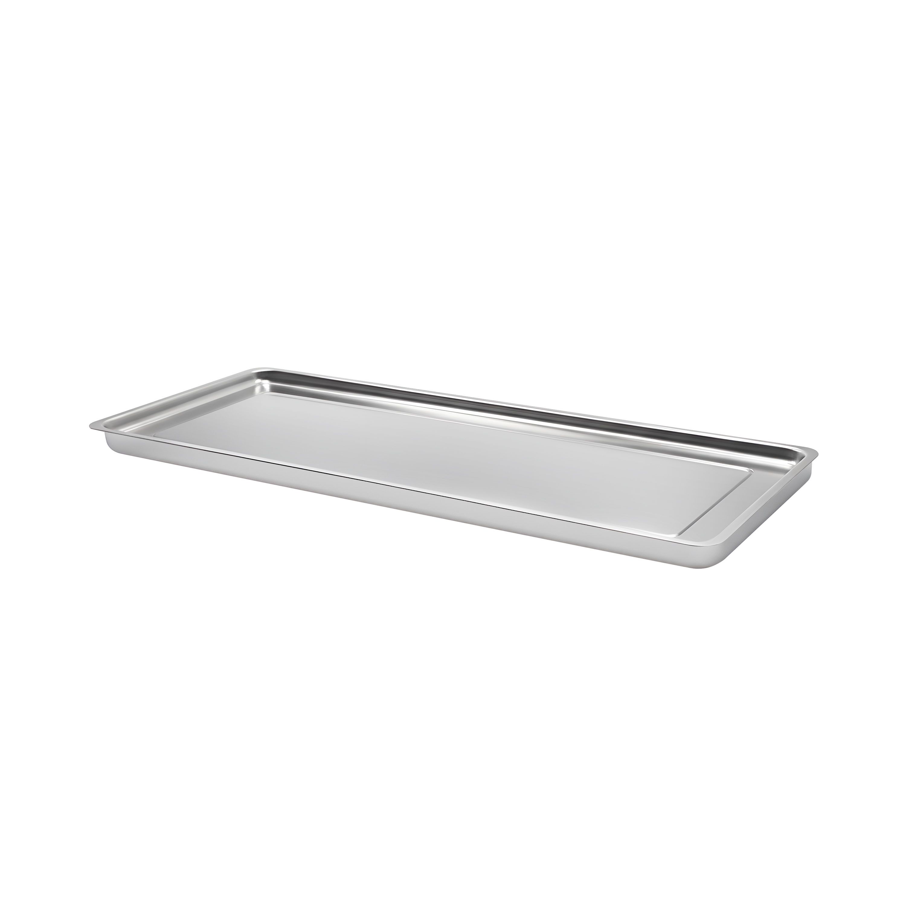 Plateau de service avec rebord - Acier inoxydable - avec rebord - rectangulaire - 768x268x40mm - Hauteur : 40mm