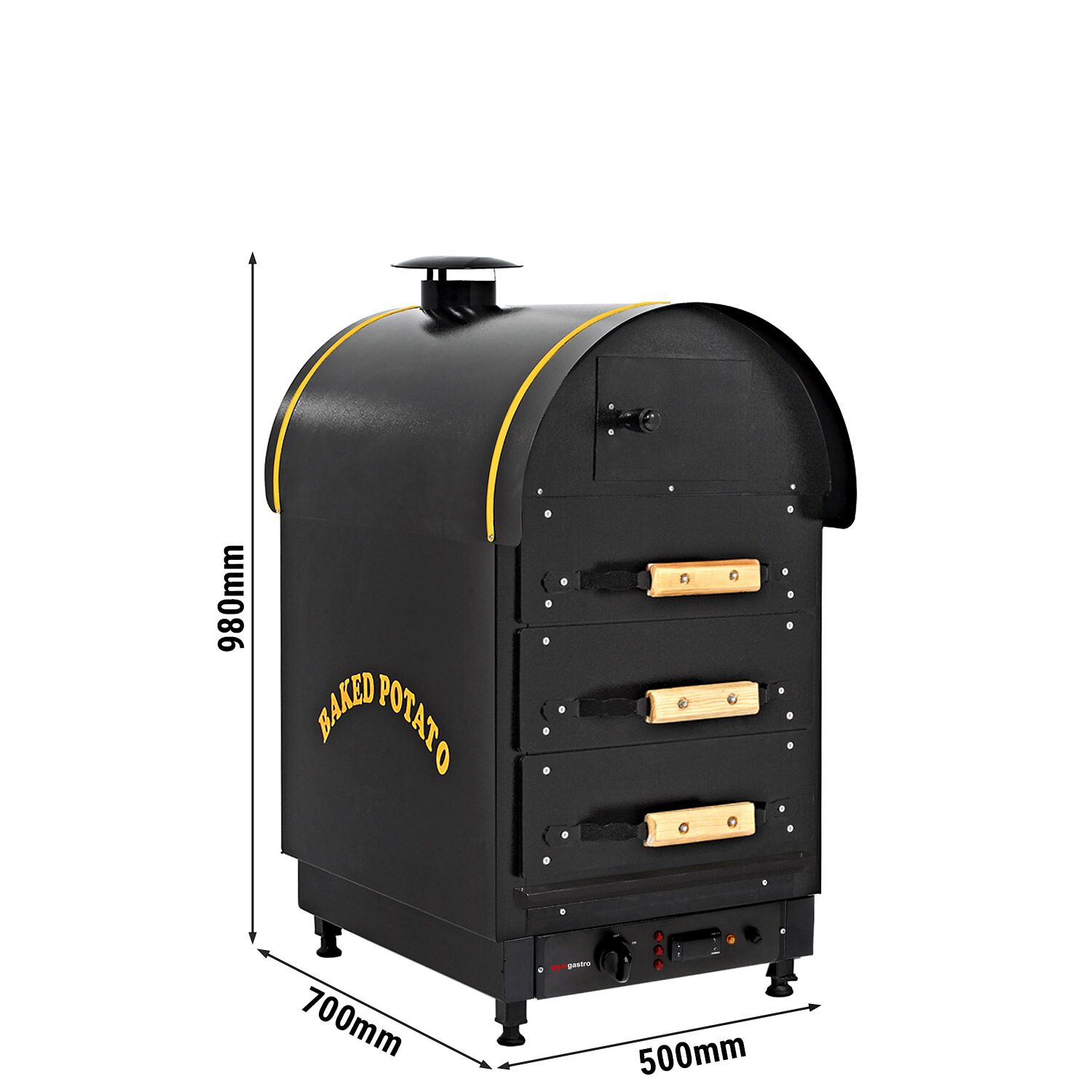 Commercial Electric Jacket Potato Oven - Digital Controls - 4.5kW - 380V - 500x980x700mm - with 3 drawers