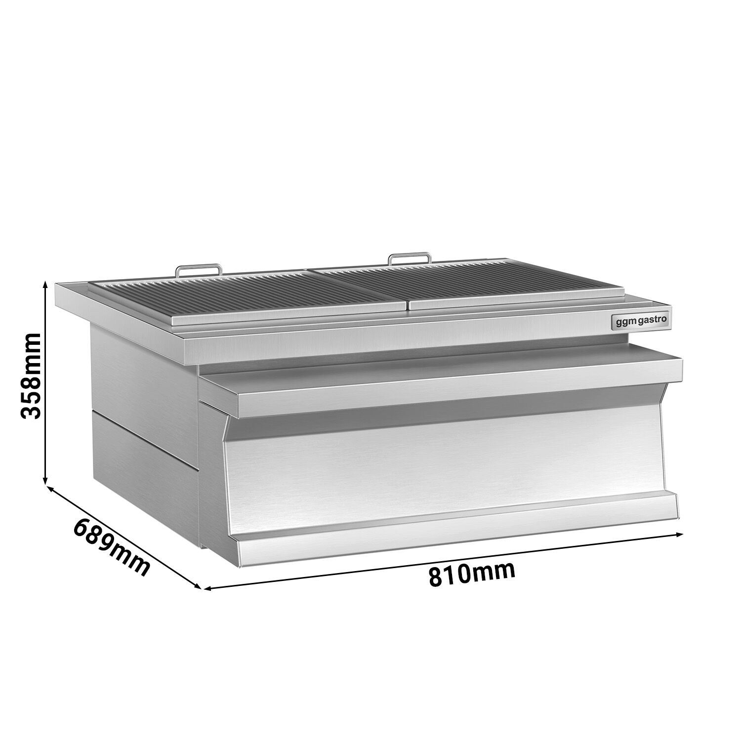 Stainless Steel Charcoal Grill - 810mm - 2 grill grates