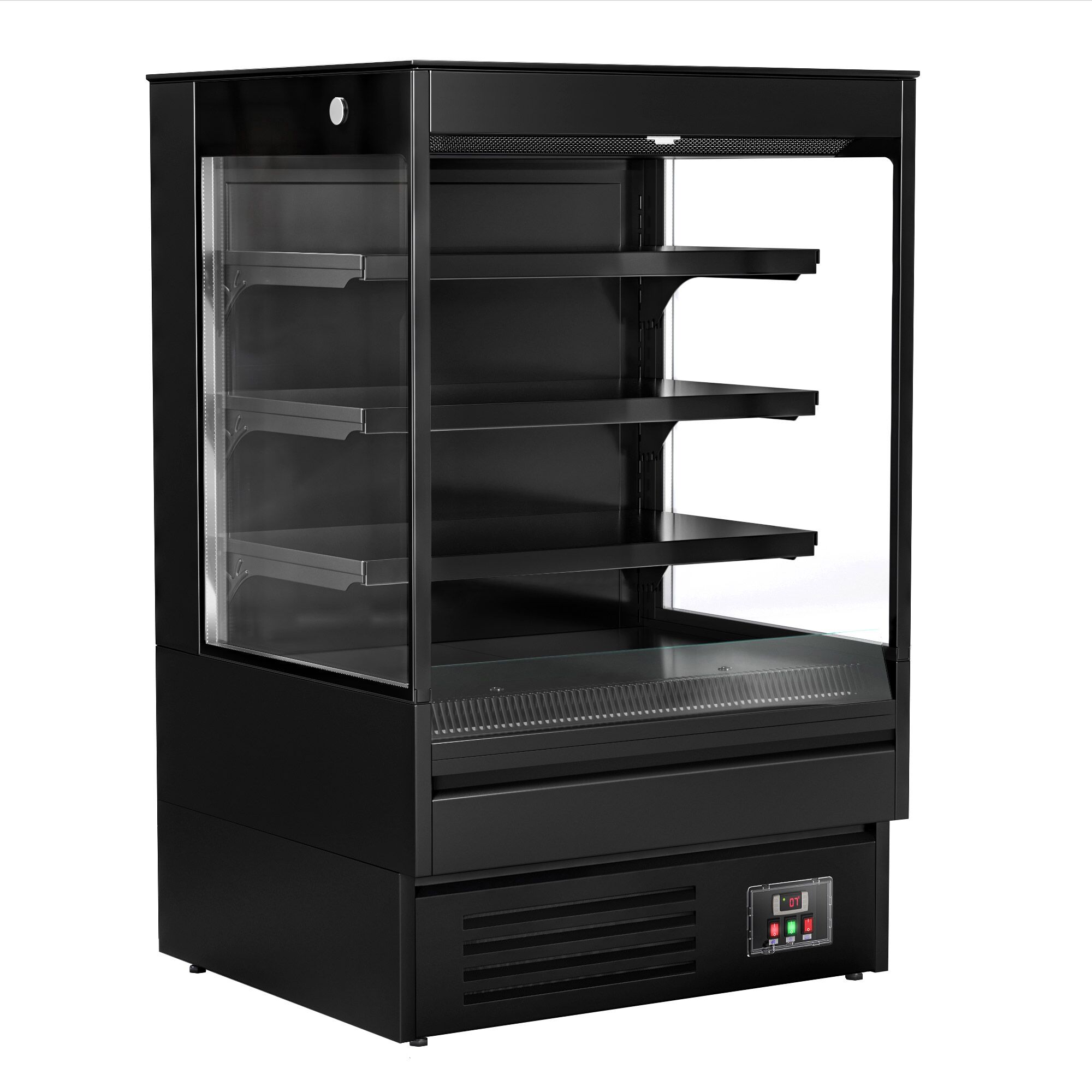 Vitrine murale réfrigérée - Libre-service - 900mm - 287L - avec 3 étagères - arrière fermé - Noir