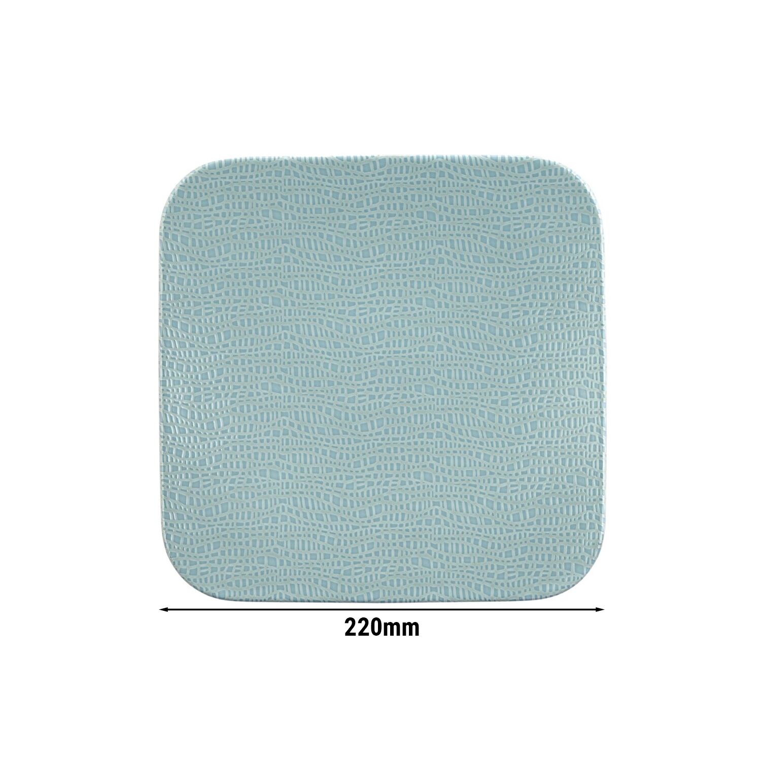(6 pièces) SELTMANN WEIDEN | Assiette coupe – plate carrée – 220 × 220 mm – Turquoise