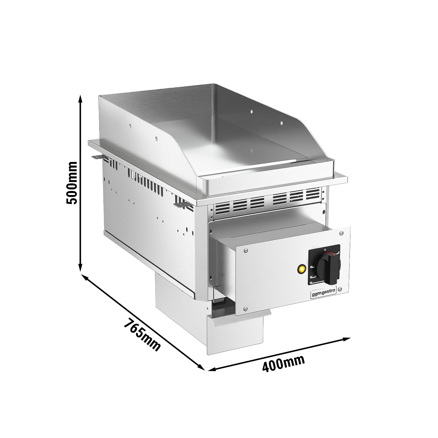 Plancha électrique - plaque acier - 4,5 kW - Lisse - Surface de cuisson : 344x484mm