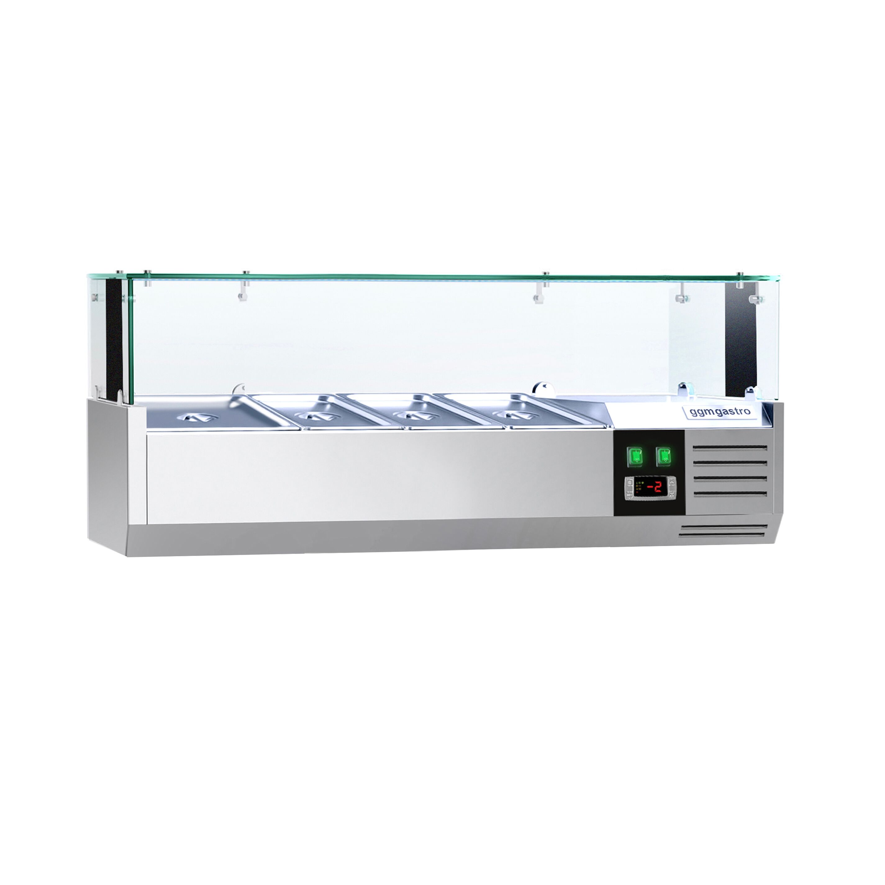 Vitrine Réfrigérée à Ingrédients PREMIUM avec éclairage LED - 1200x395mm - 3x GN 1/3 + 1x GN 1/2