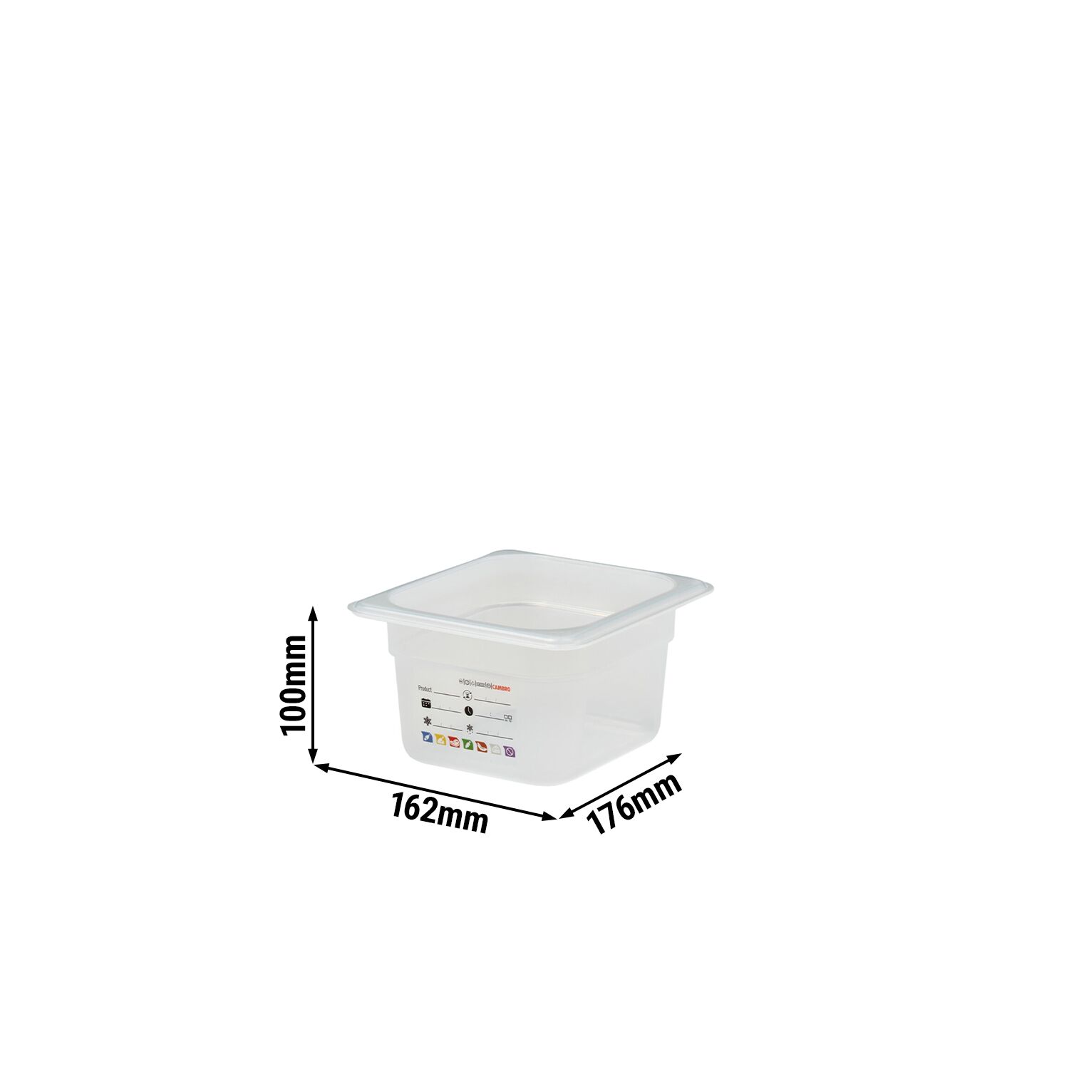 (6 pièces) CAMBRO | SafeTrak - Récipients en polypropylène GN 1/6 - laiteux - Hauteur : 100mm
