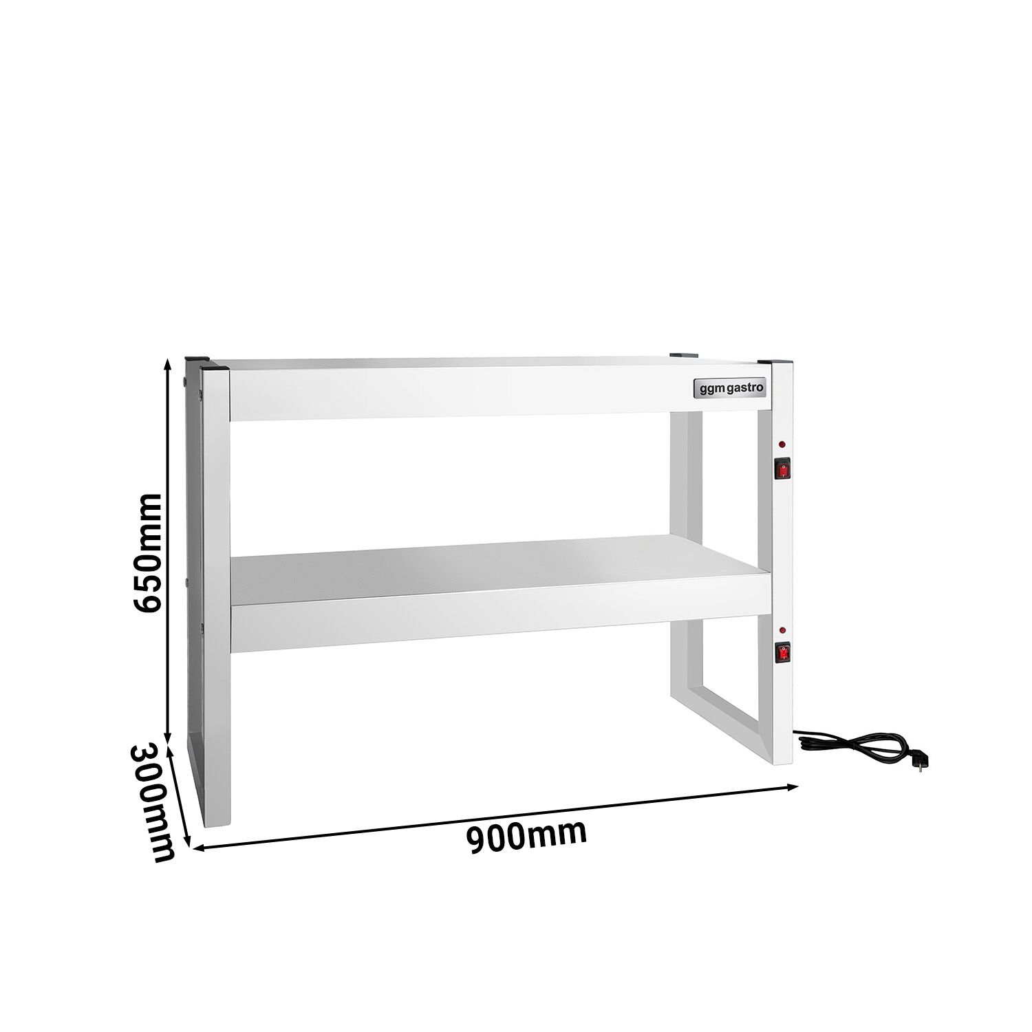 Värmebrygga - med värmelampa - 900x300 mm - 720 W - 2 uppvärmda plan