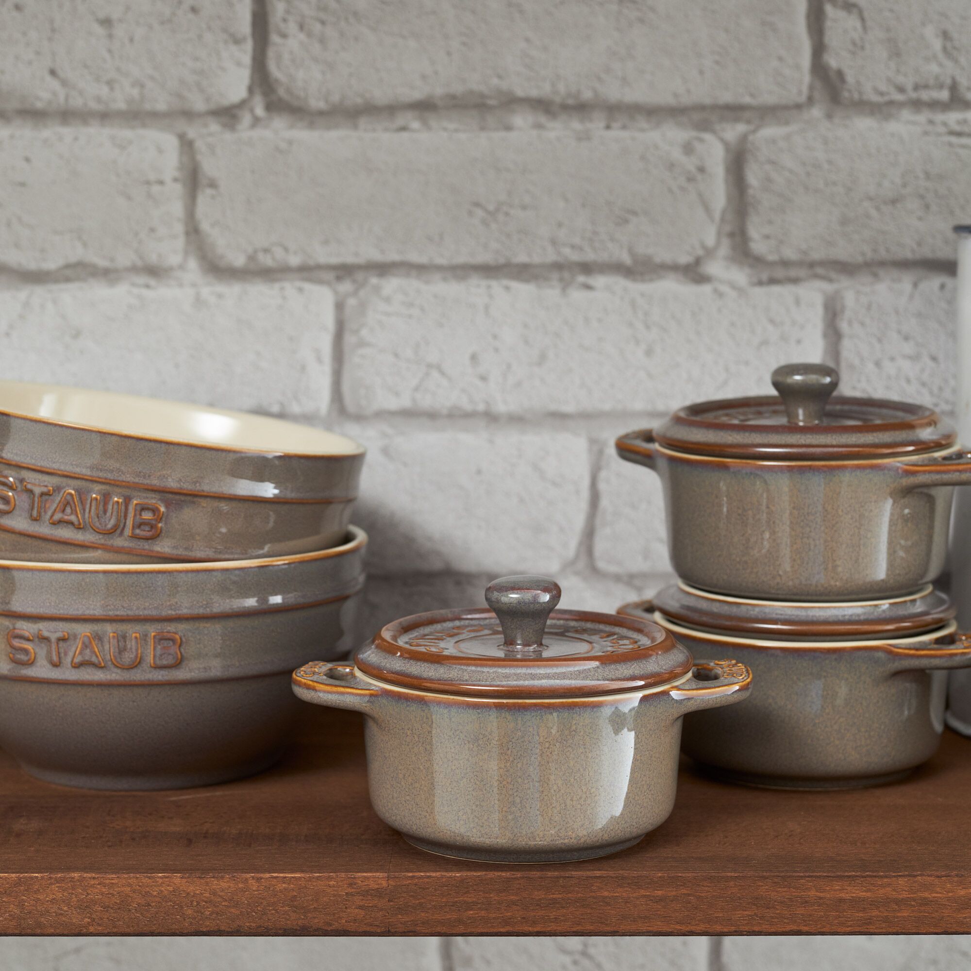 STAUB| Ceramic Mini Cocotte, Round – Antique Grey - Ø 100 mm - Enamelled