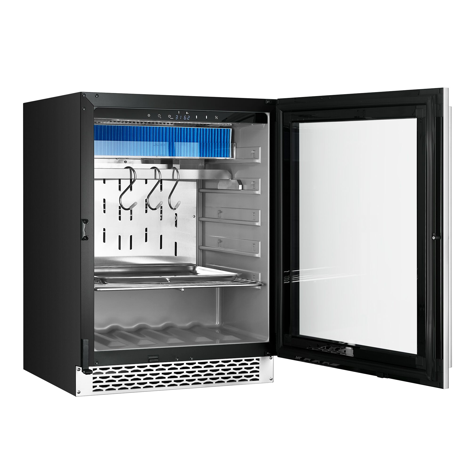 Armoire de maturation à sec pour viande - 595mm - 98 litres - 1 porte vitrée sans cadre - inox