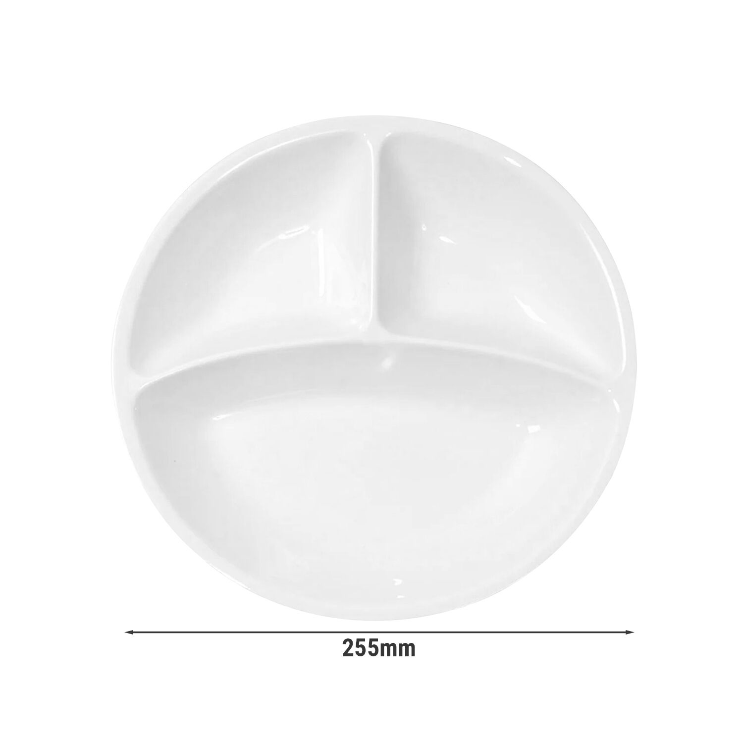 (12 pièces) THERMO FUTURE BOX | Assiette en Porcelaine - Ronde - 3 Compartiments - Blanc