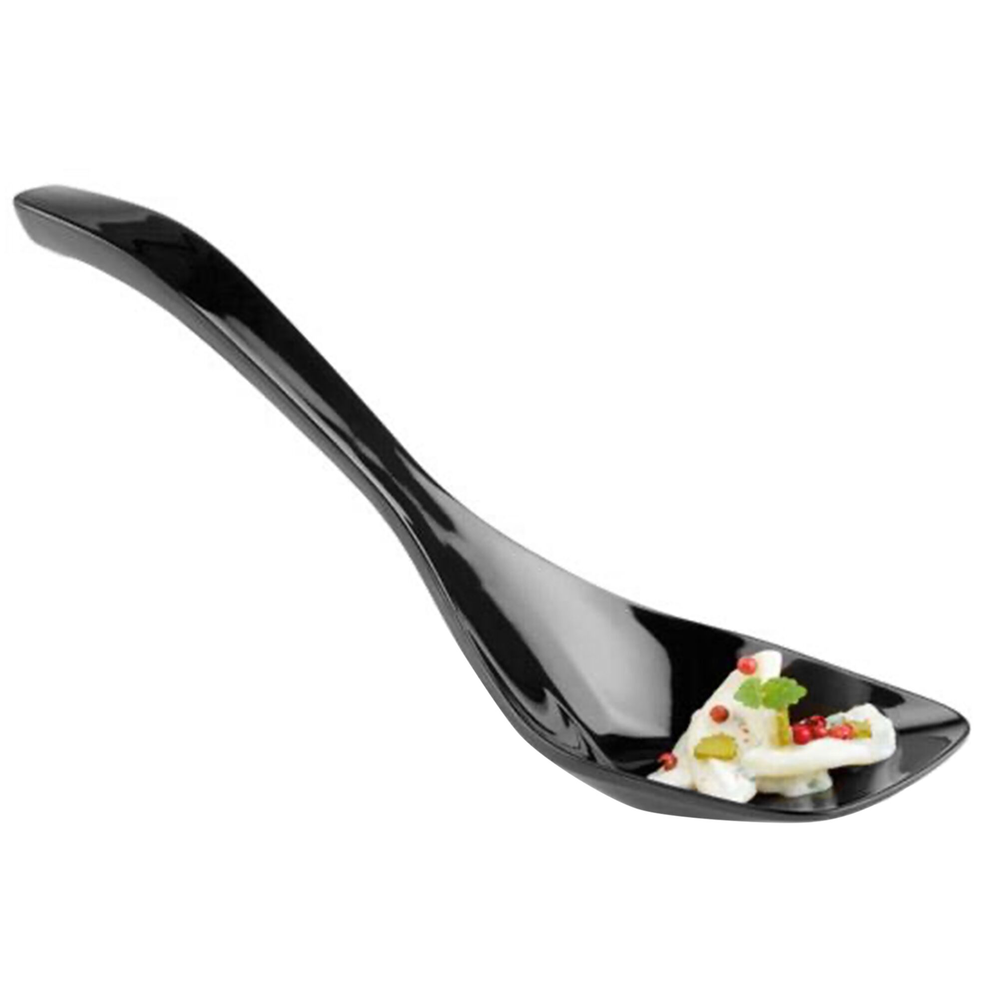 (6 pcs) Cuillère de service - Ø65mm - Longueur : 265mm - Mélamine - Noir