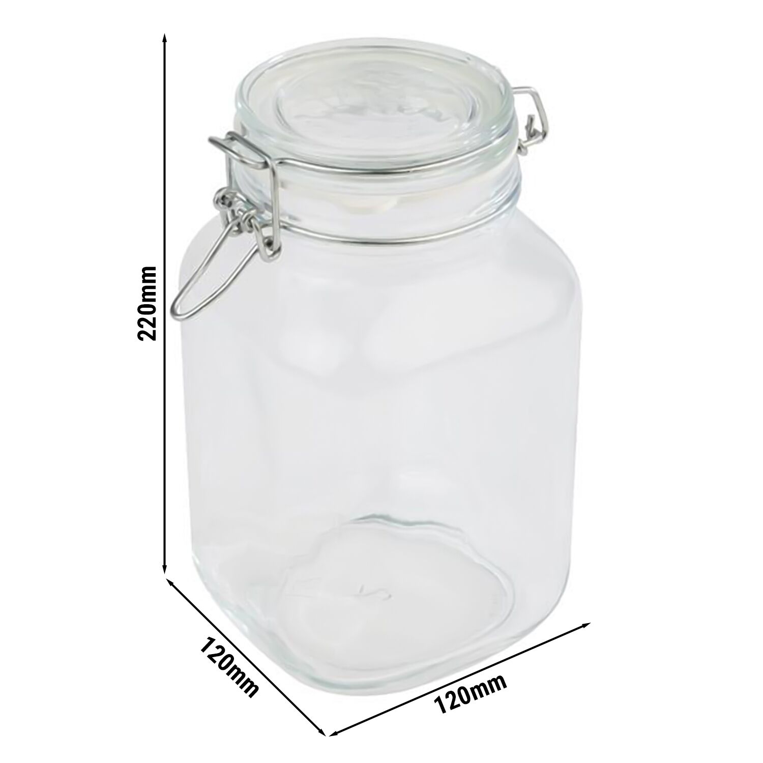 (6 Stück) Vorratsglas - 2 Liter - mit luftdichtem Klappdeckel