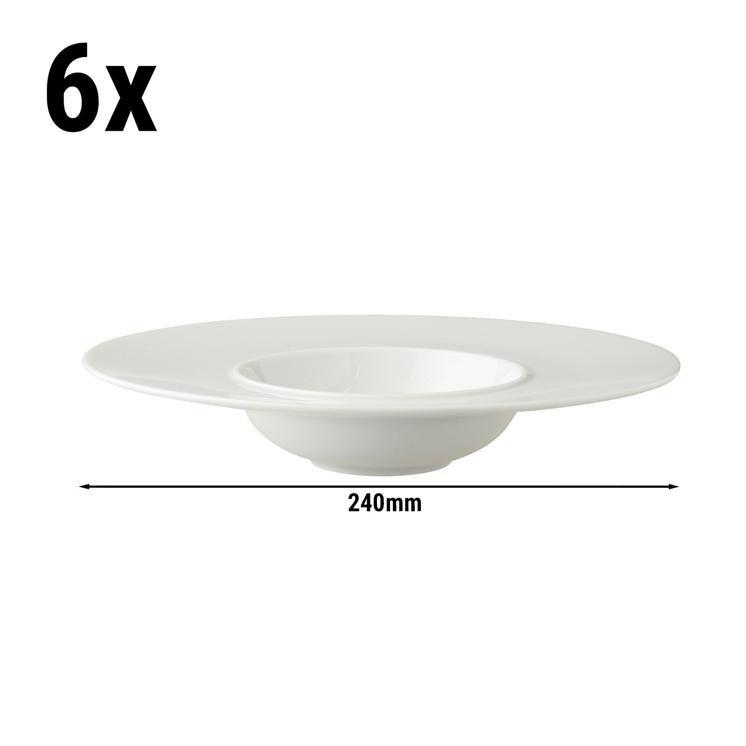 (6 Stück) WHITE DELIGHT - Pastateller - Ø 240mm - Weiß