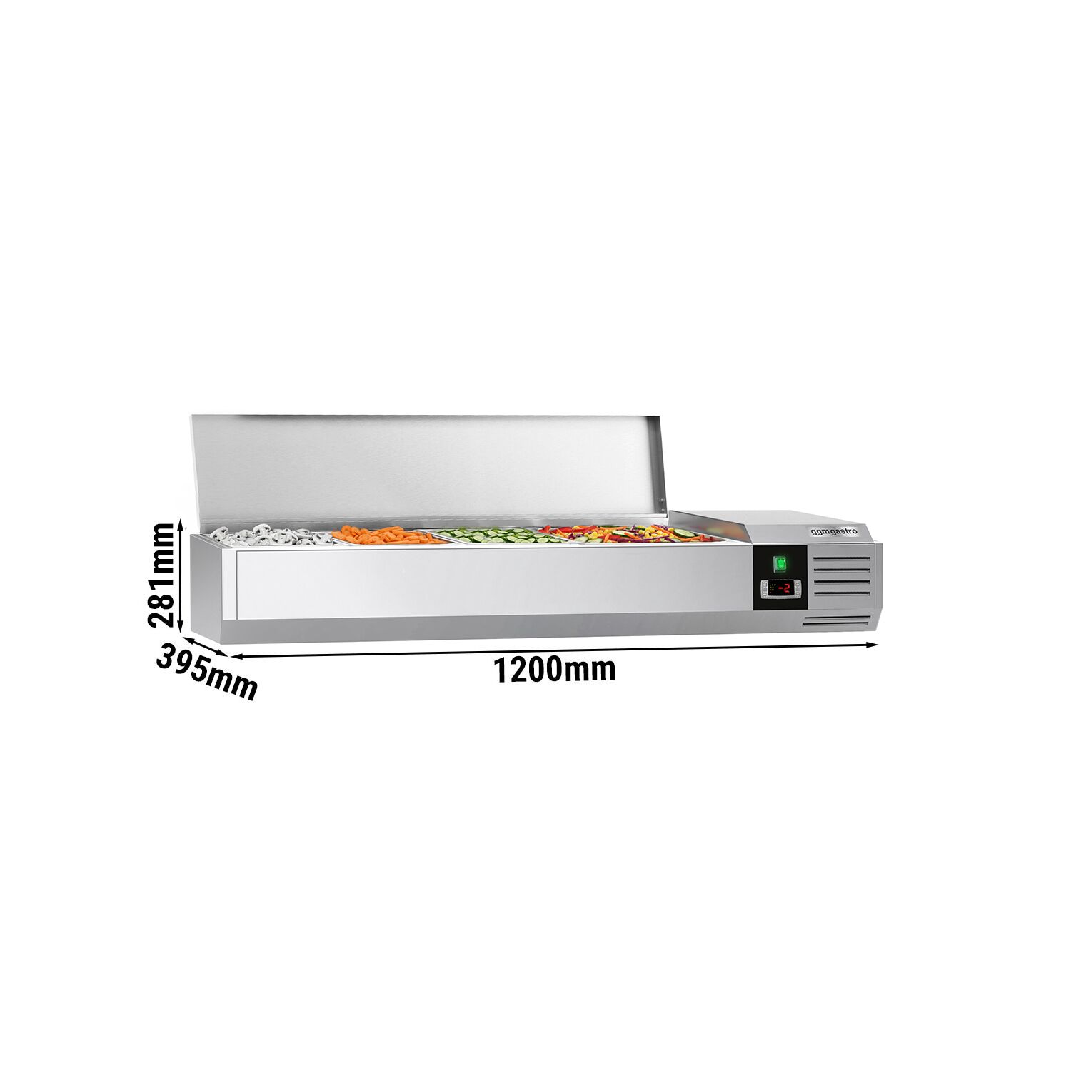 Vitrine Réfrigérée à Ingrédients PREMIUM - 1200x395mm - 4x GN 1/3