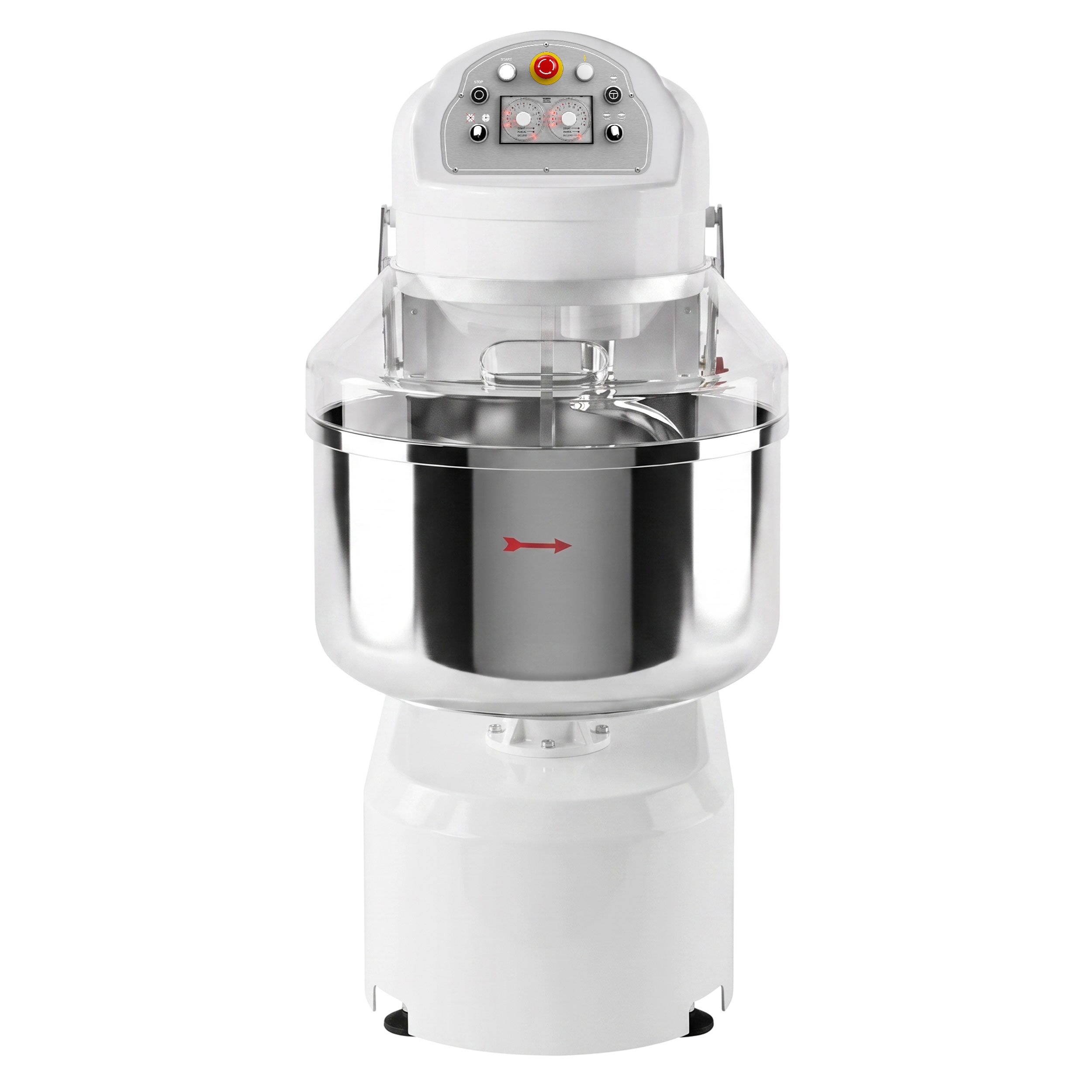 Spiraalkneder PREMIUM - 188l / 120kg - 2 snelheden - met vaste kom - timerfunctie - 400V - speciaal voor brooddeeg