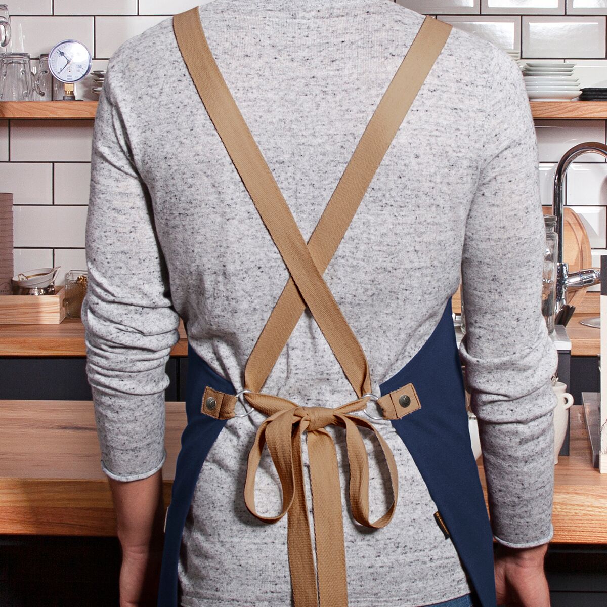 KARLOWSKY | Tablier à bavette Urban-Look - Bleu acier