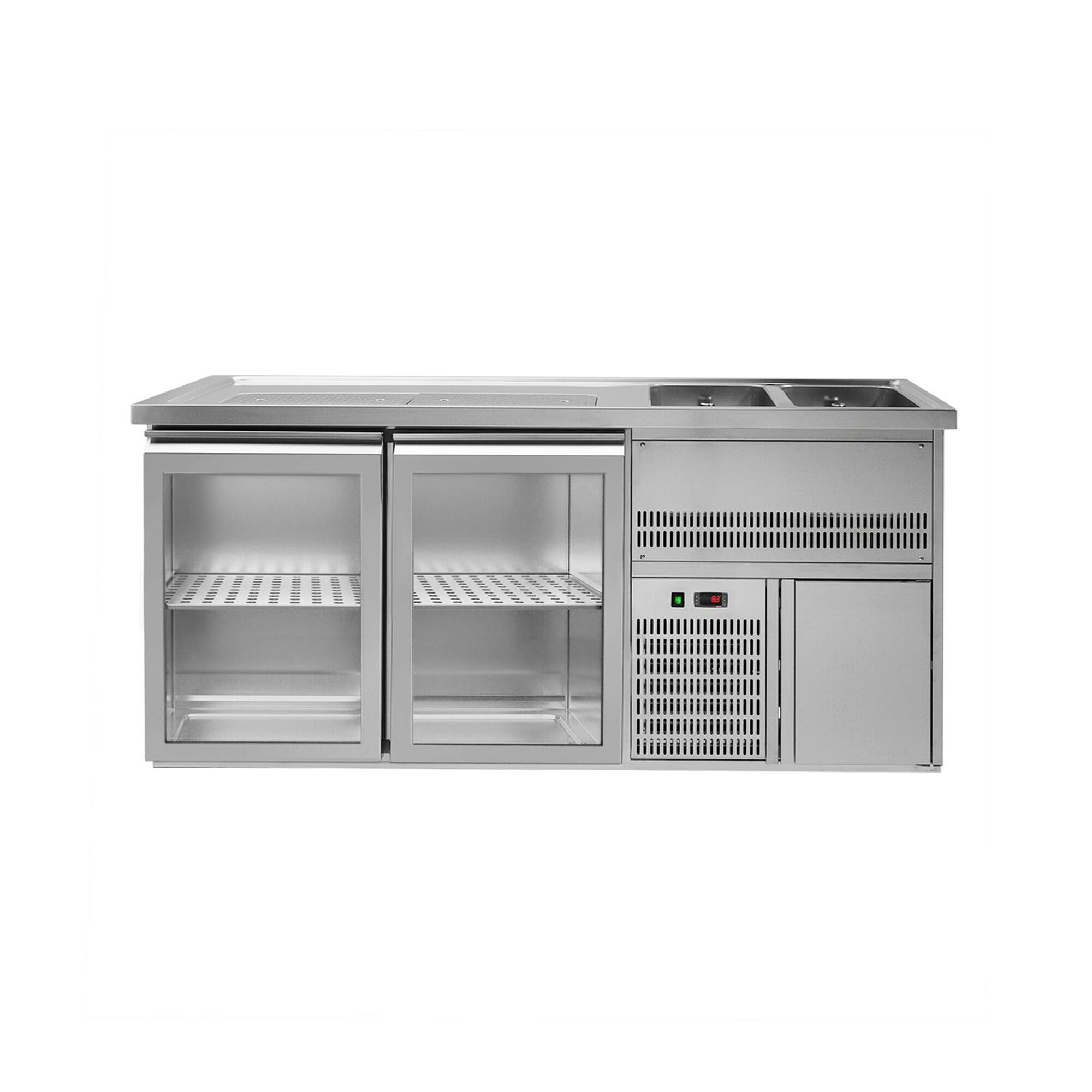 Biertheke Premium PLUS - 1950x700mm - 2 Glastüren