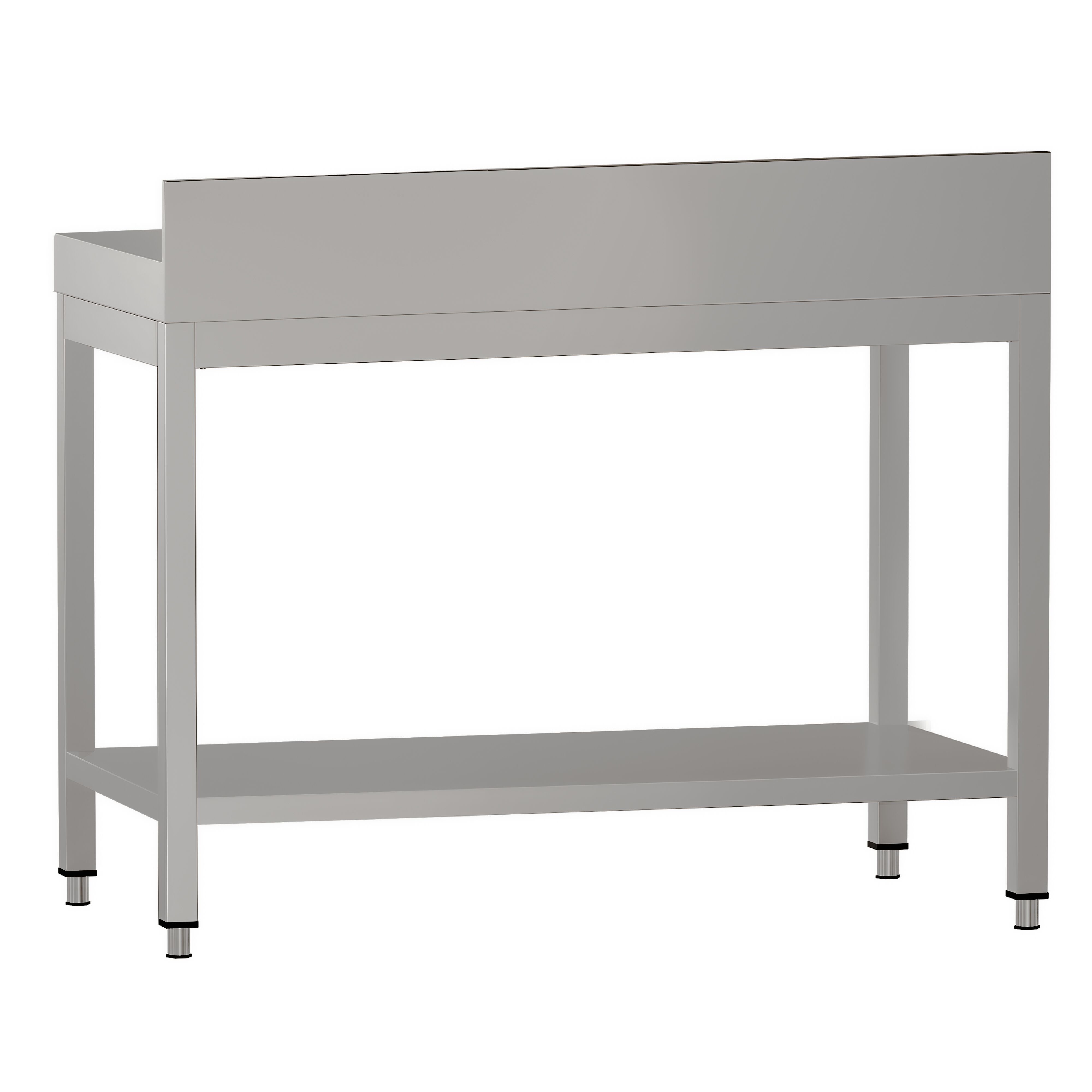Table de travail en inox ECO – 800 × 600 mm – avec tablette inférieure & dosseret