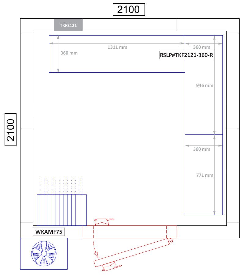 Kit rayonnage en aluminium - En angle (L) - Profondeur:360mm - Capacité de charge:600kg