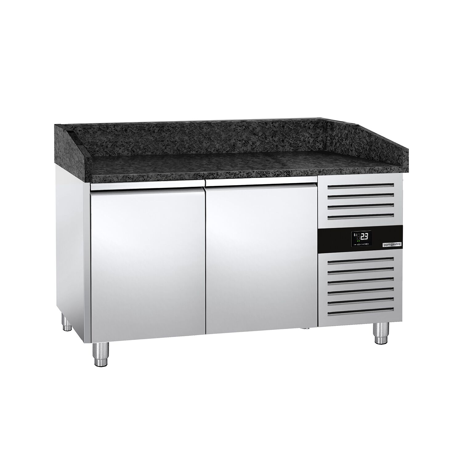 Banco pizza refrigerato PREMIUM - 1500x800mm - con 2 porte - piano in granito