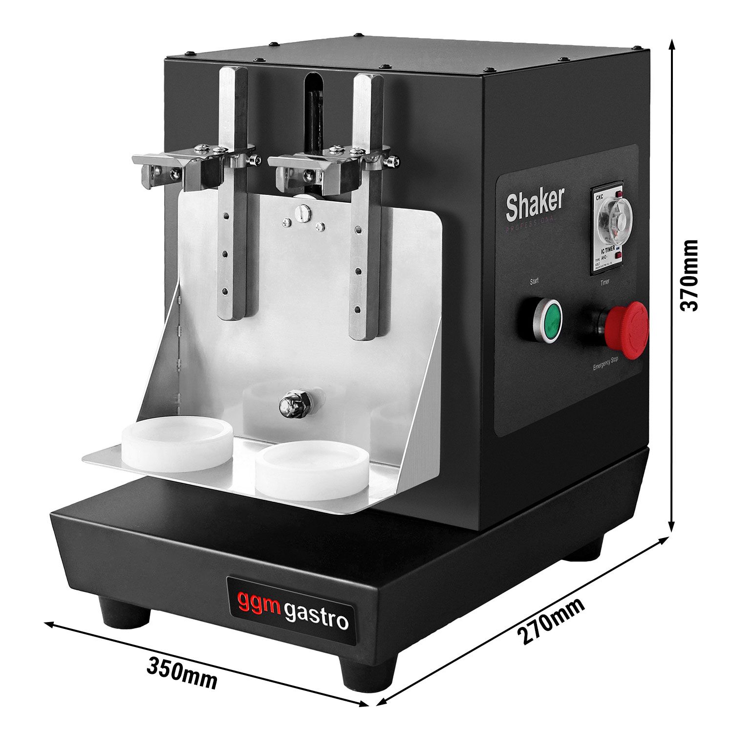 Mixeur à milk-shake, cocktail & Bubble Tea professionnel - double tête - 2x20W - 240tr/min - noir - 2x350-750ml