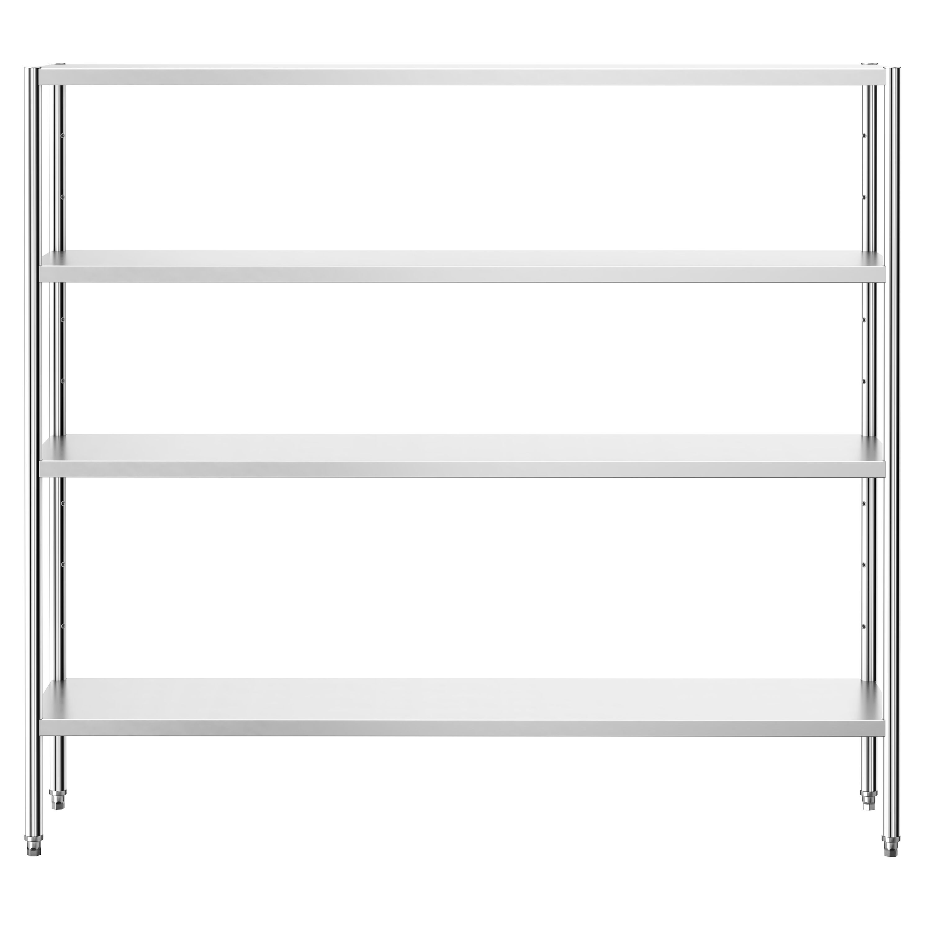 Rostfri hyllställning PREMIUM - 2000x500 mm - Djup: 500 mm - 4 hyllplan (justerbara) - Lastkapacitet: 320 kg