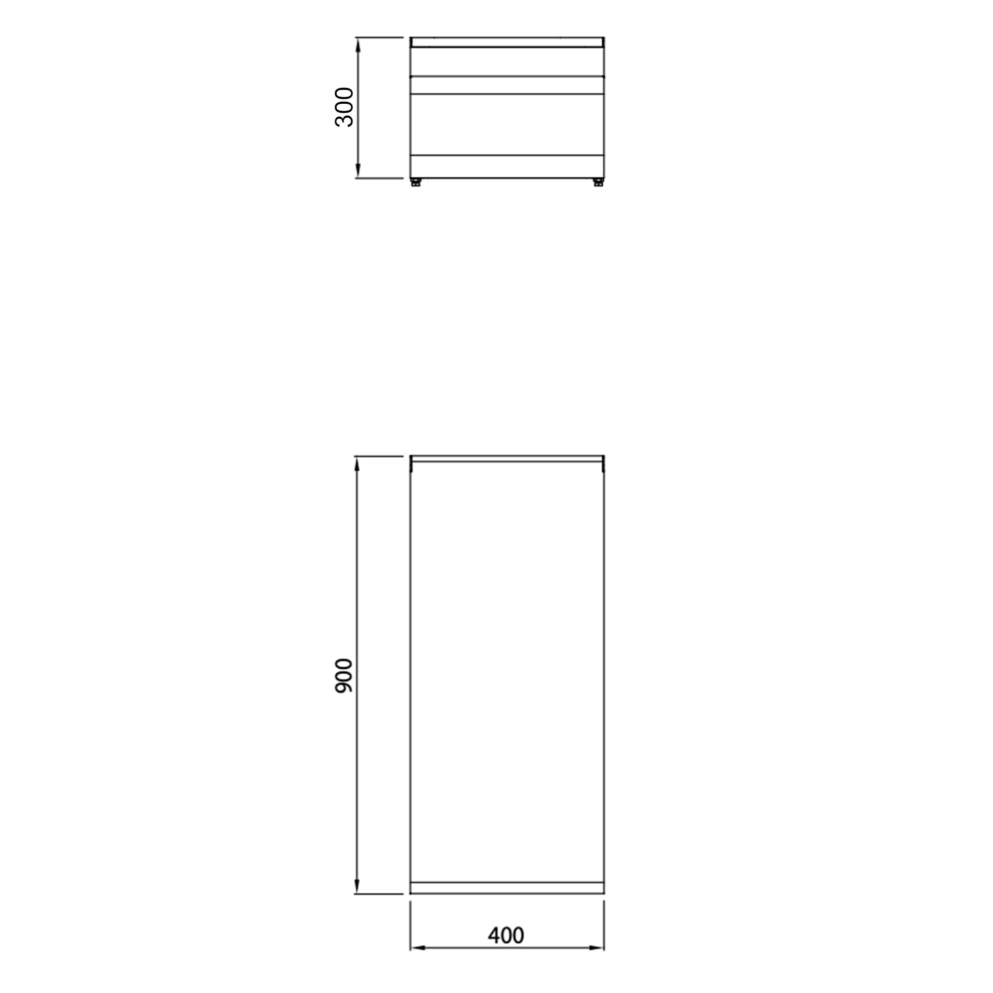 Neutral Element Tabletop Unit Paolo 900 - 400x900x300mm - Stainless Steel AISI 304 - Scotch-Brite satin finish - Series Paolo 900