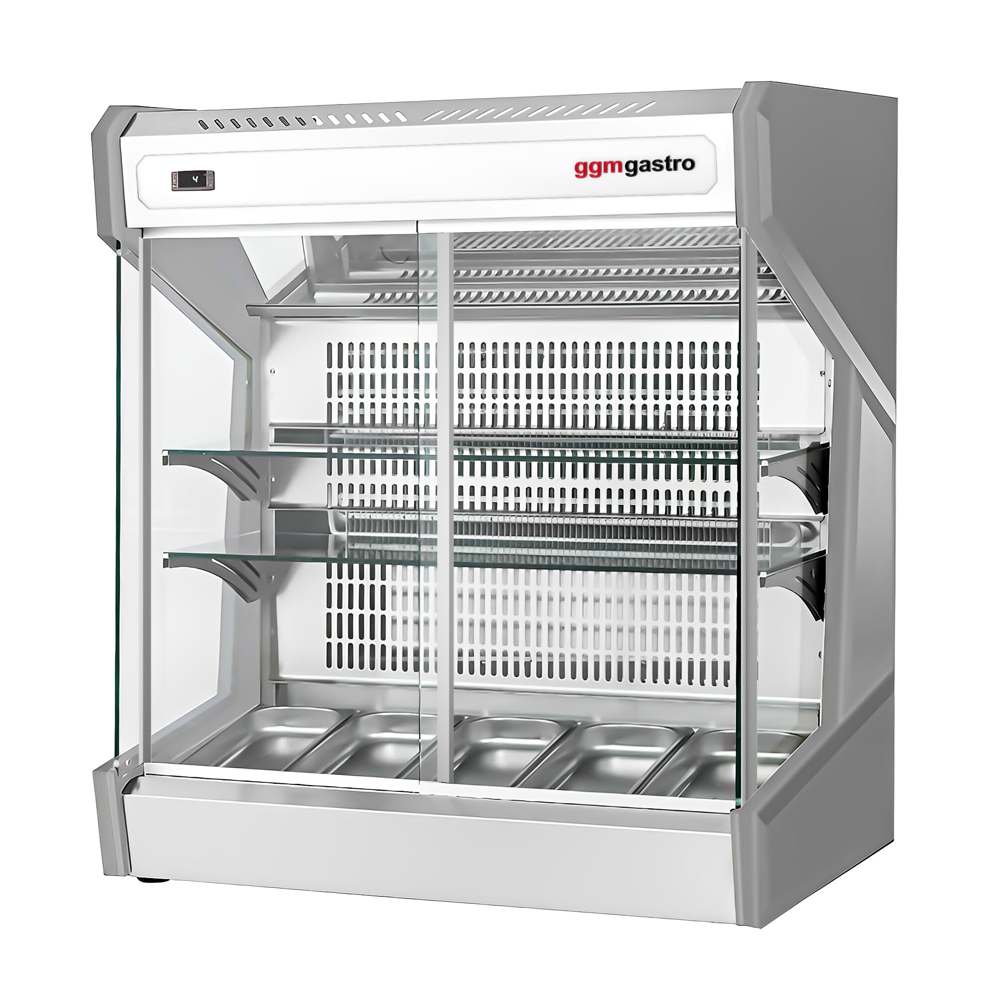 Countertop refrigerated display case - 220L - 1003mm - Double glazing - with 2 glass shelves - 2 rear sliding glass doors - for 5x GN 1/3