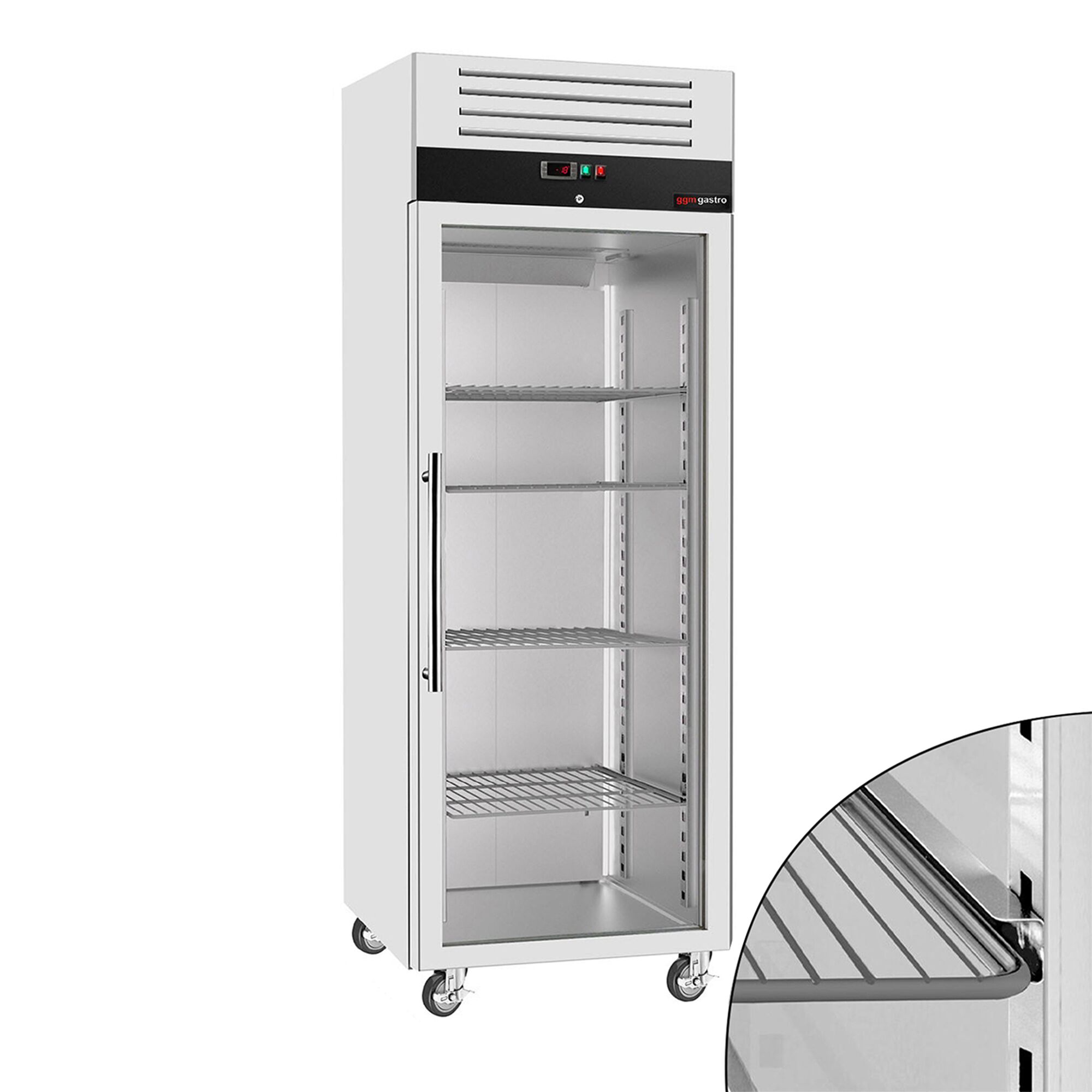 Armoire réfrigérée négative en acier inoxydable inox ECO – GN 2/1 – 700 litres – avec 1 porte vitrée