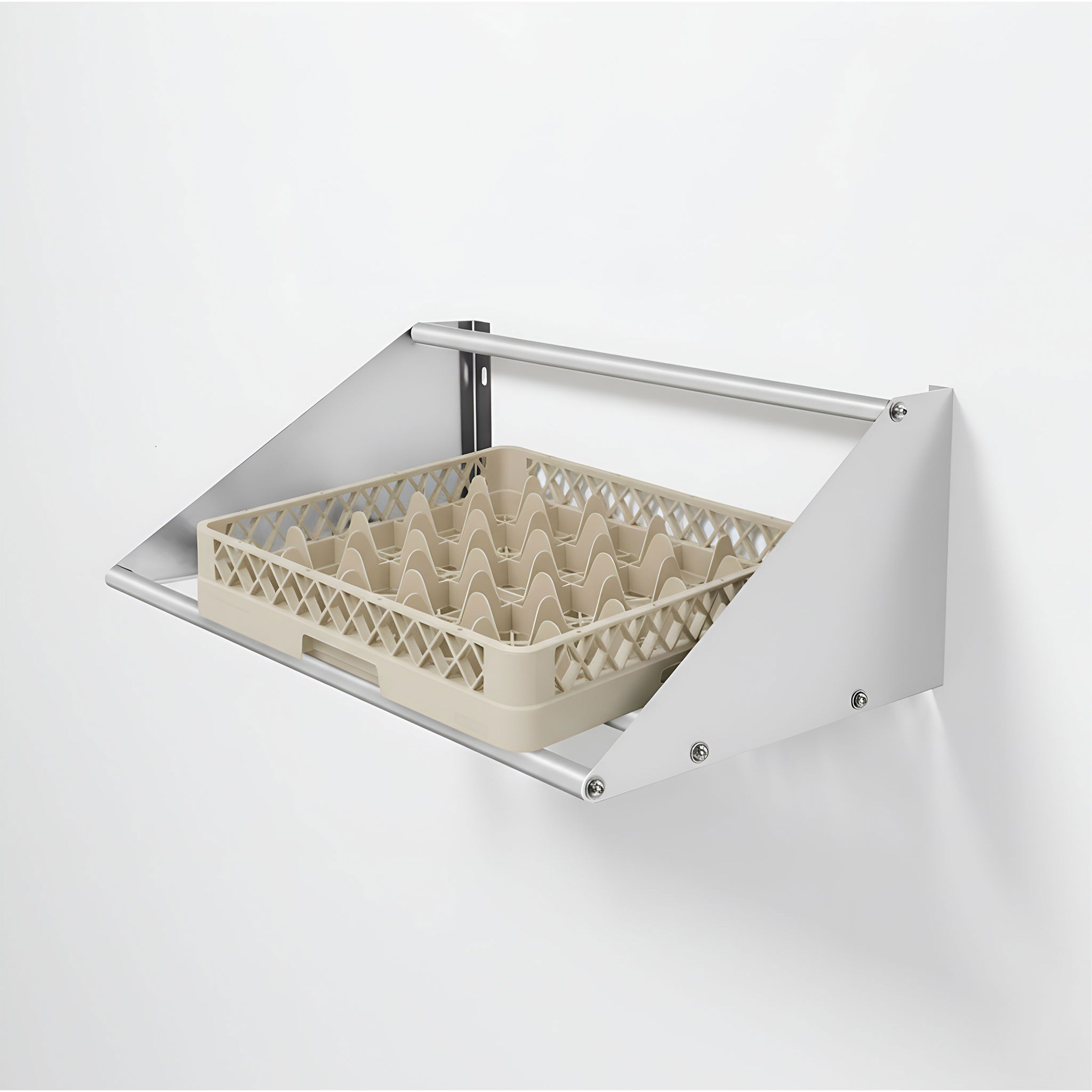 Étagère murale pour paniers de lavage – 560 mm – 1 niveau