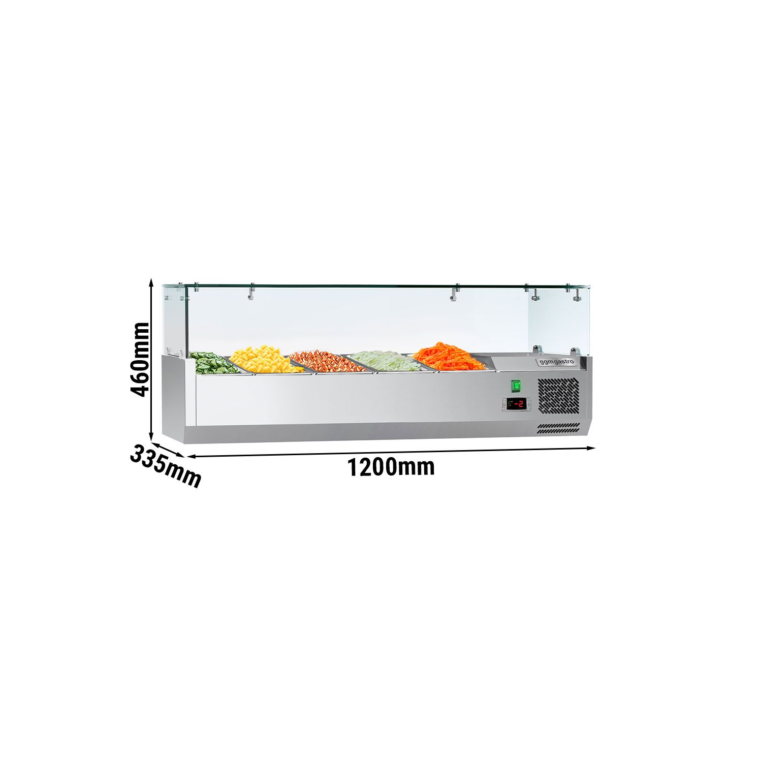 Vitrine Réfrigérée à Ingrédients ECO - 1200x335mm - 5x GN 1/4