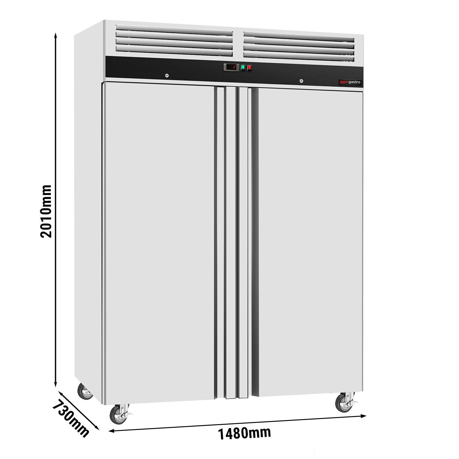 Armoire réfrigérée positive en acier inoxydable ECO – 1200 litres – avec 2 portes