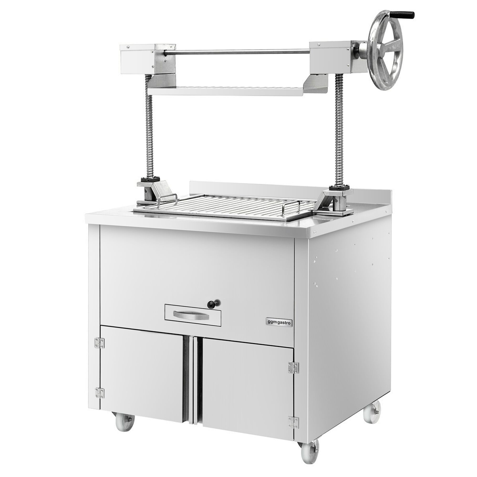 Barbecue au charbon de bois – 800 mm – avec système de levage & 1 tiroir – grille : 670 x 470 mm