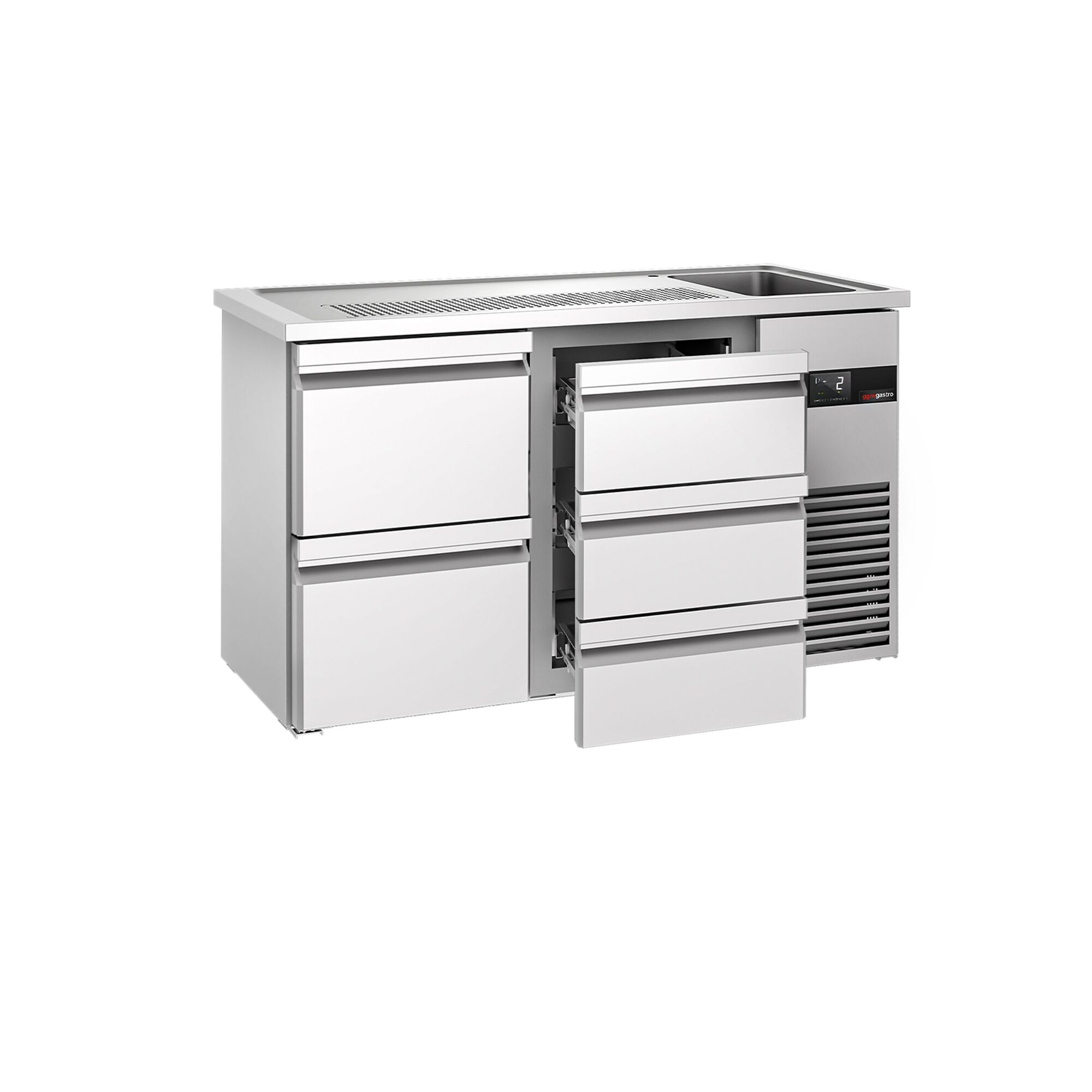 Comptoir de bar réfrigéré PREMIUM - 1550x700mm - 5 tiroirs