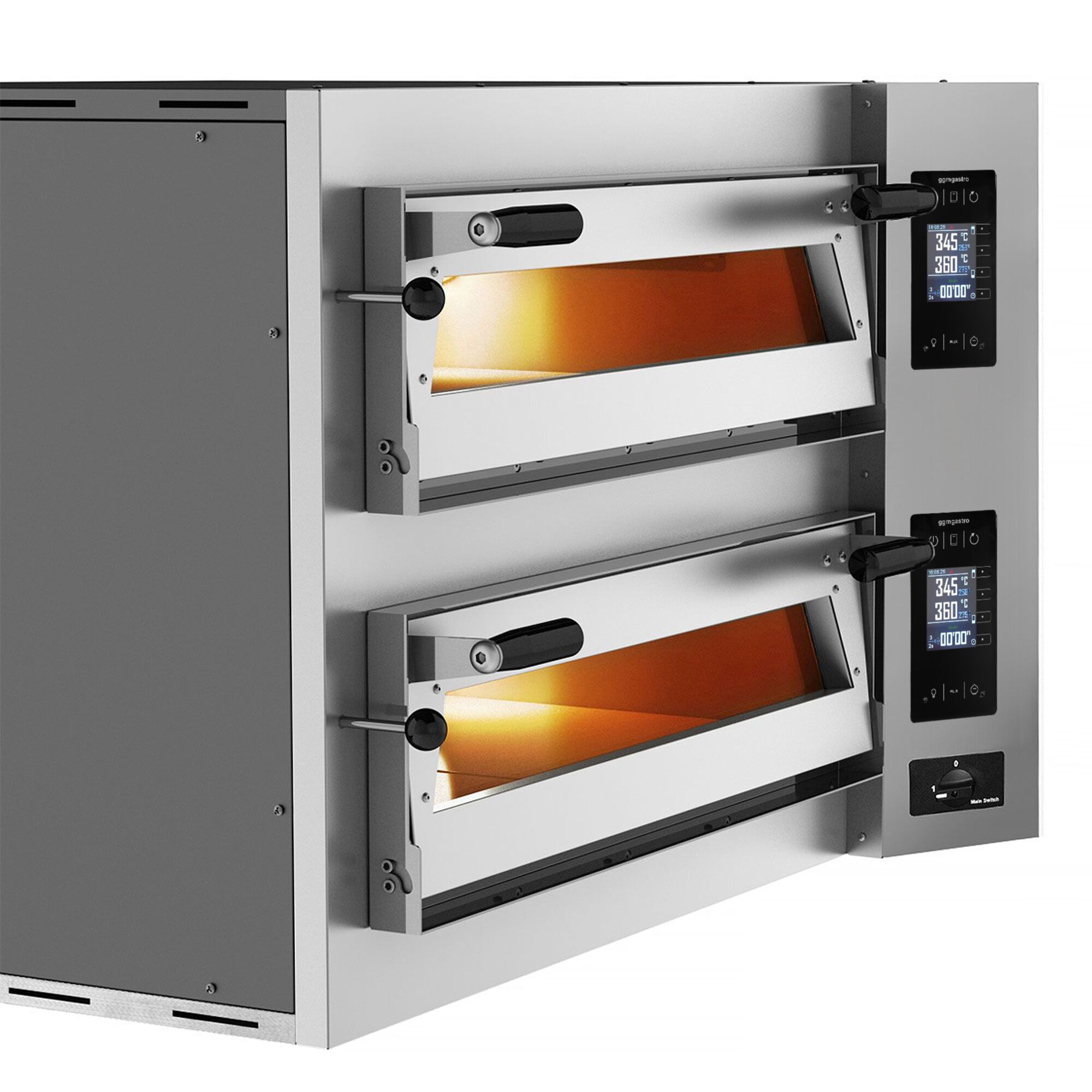 Commercial Deep Double-Deck Electric Pizza Oven Digital – 6+6 pizzas Ø35 cm - 400°C - Soft-Touch