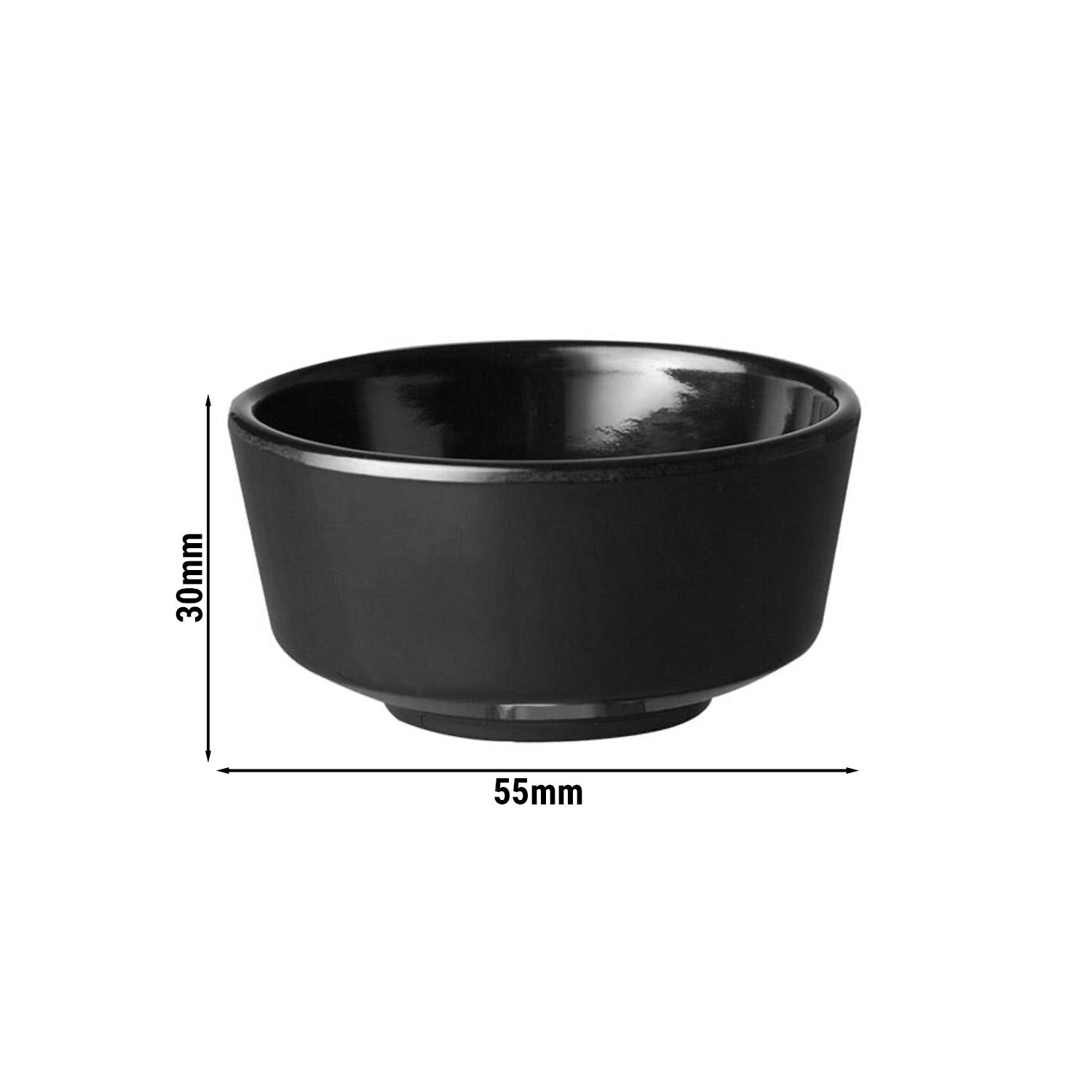 (36 pièces) Coupelles à sauce - FLOAT - Melamine - 30 ml - Ø 55 mm - Noir