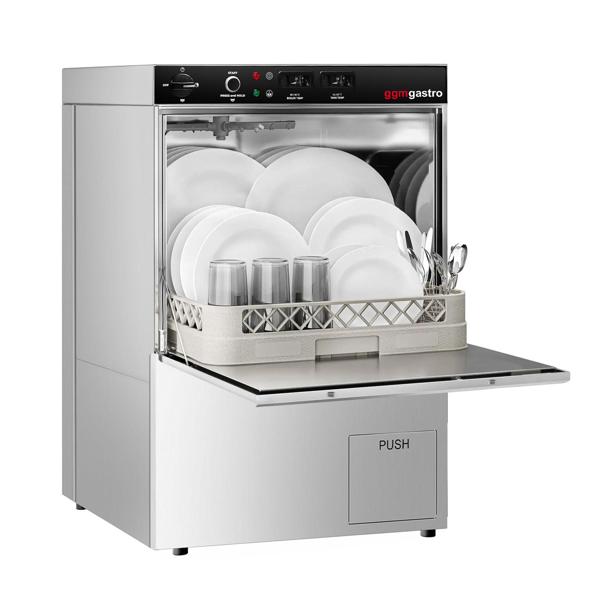 Lave-vaisselle - Manuel - 5,1 kW - avec pompe de détergent, de rinçage et de vidange
