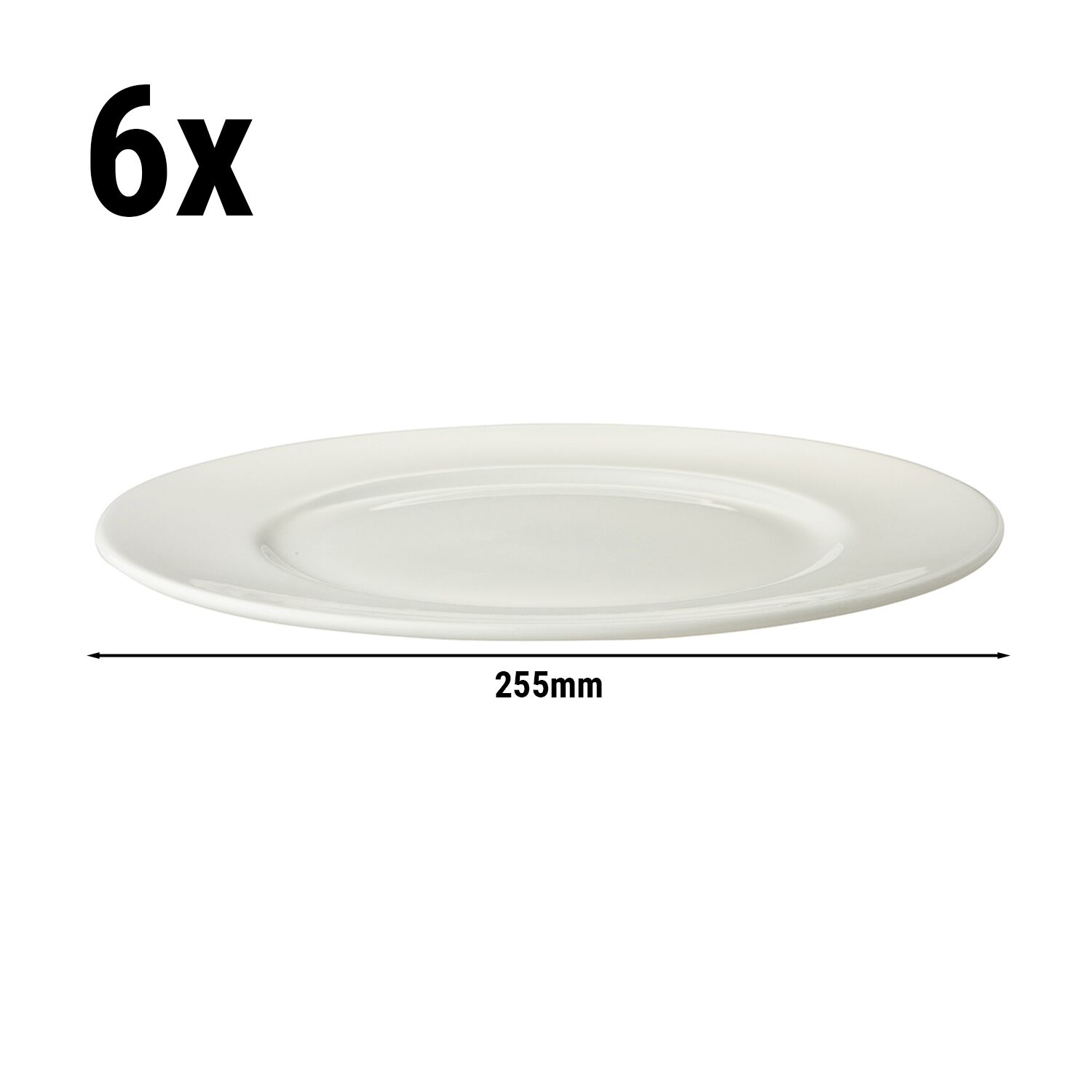 (6 Stück) LUX - Teller Maastricht - flach - Ø 255mm - Elfenbein
