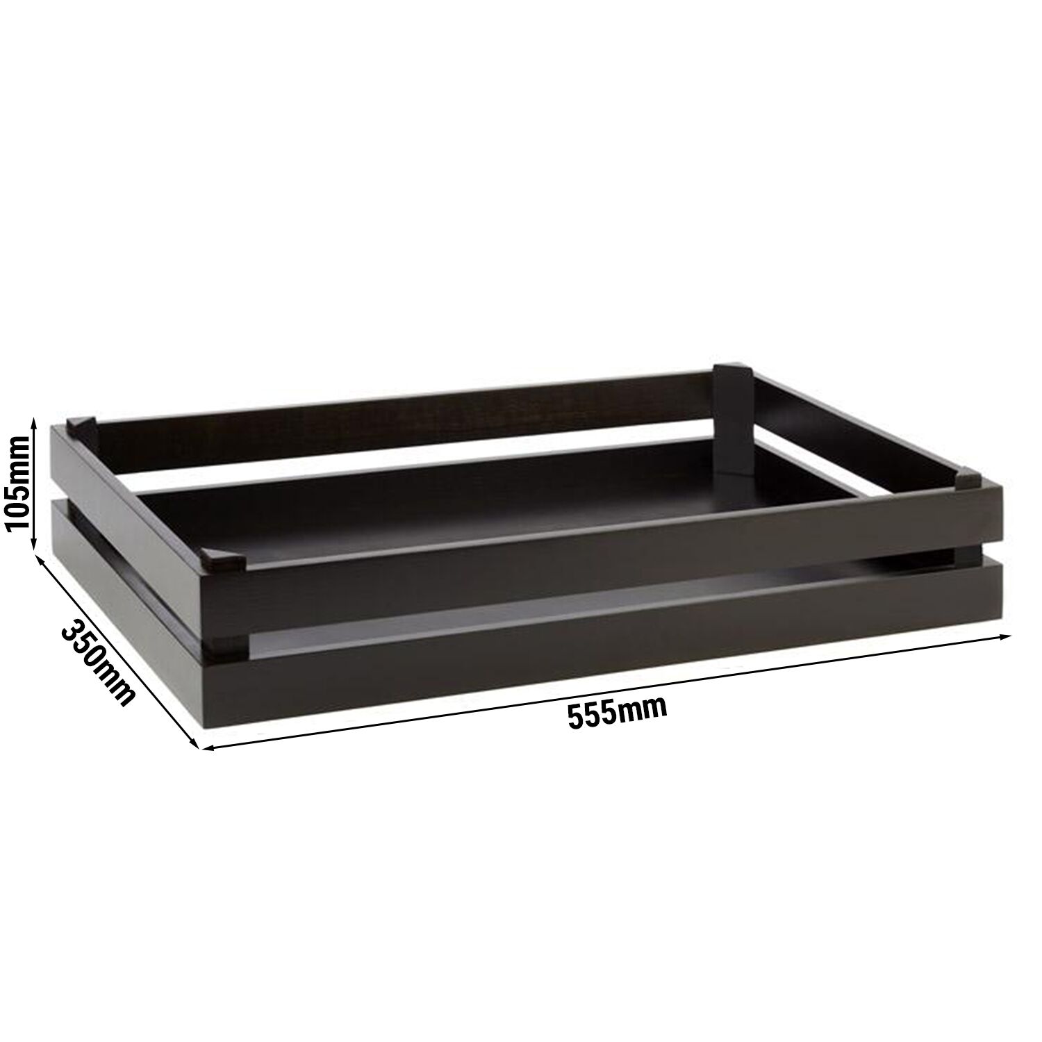 Caisse pour buffet - SUPERBOX - Bois - Noir - Hauteur:105mm - compatible avec GN 1/1