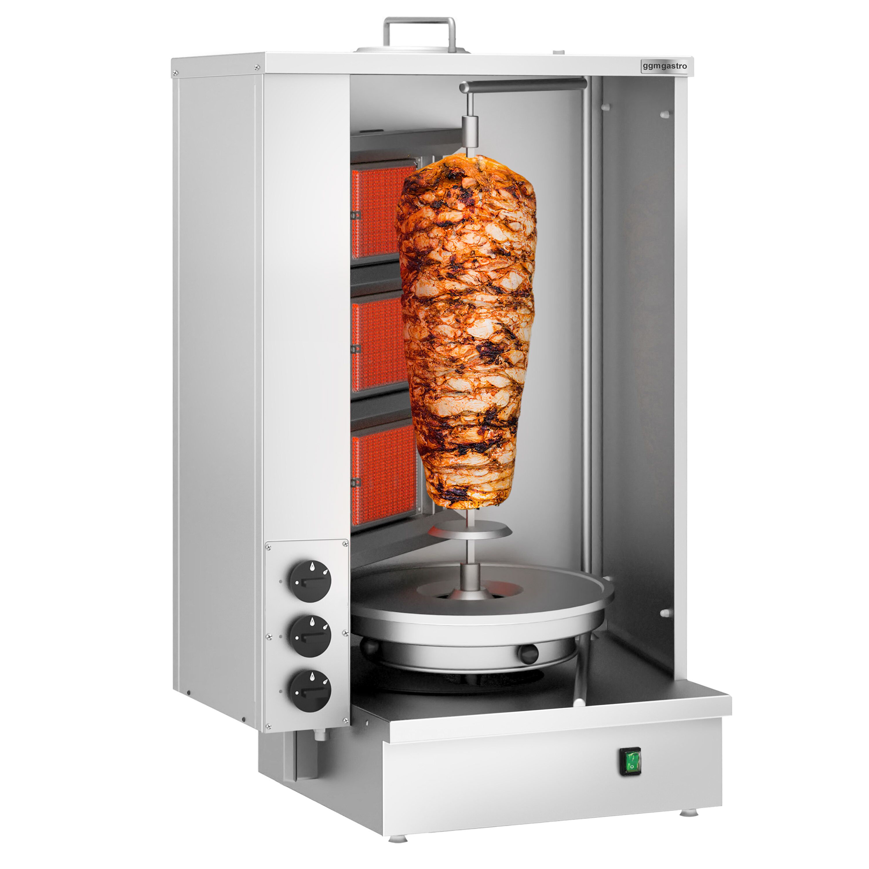 Gas Doner Kebab Grill (Shawarma/Gyros) - 3 Burner - up to 40kg - 8.10kW - Countertop